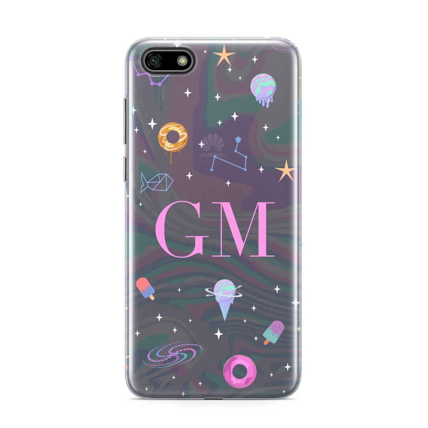 Inky Galactic Scene Personalised Initials Huawei Y5 Prime 2018 Phone Case