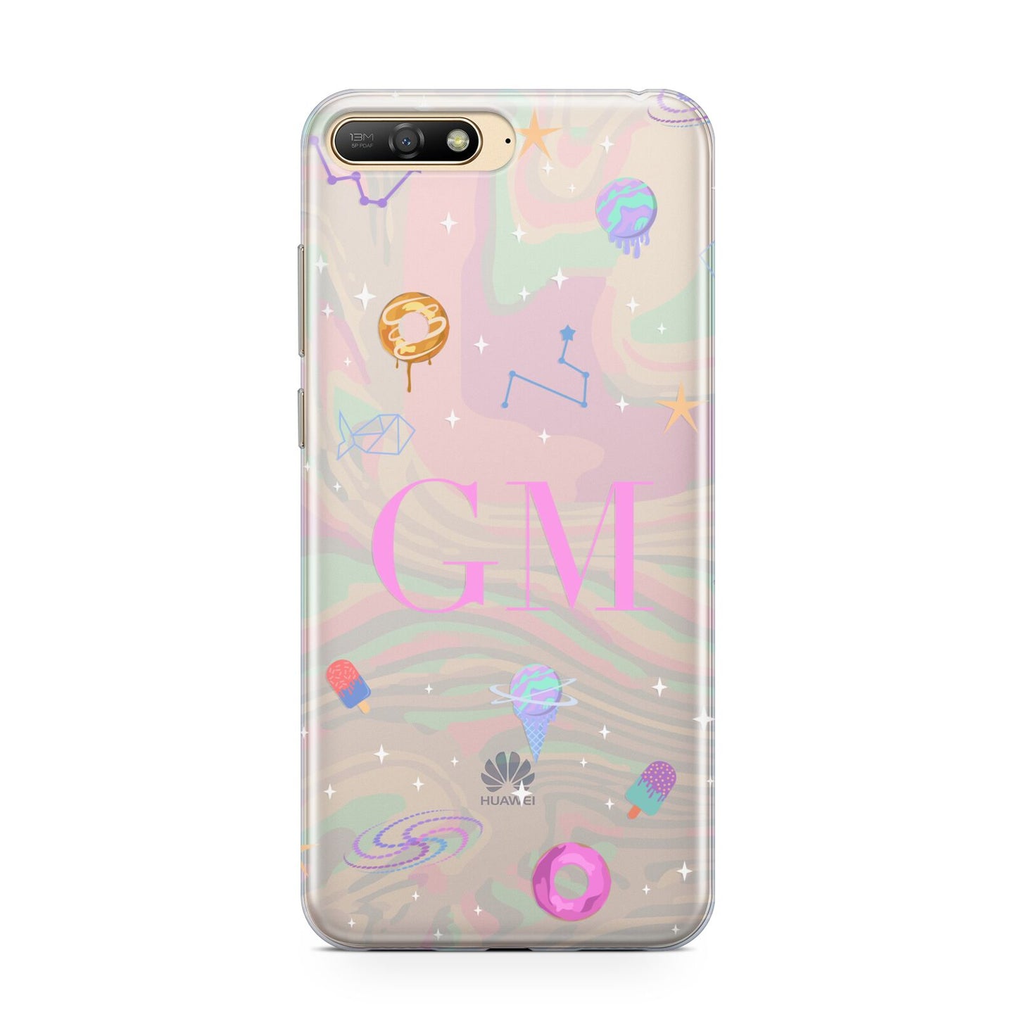 Inky Galactic Scene Personalised Initials Huawei Y6 2018