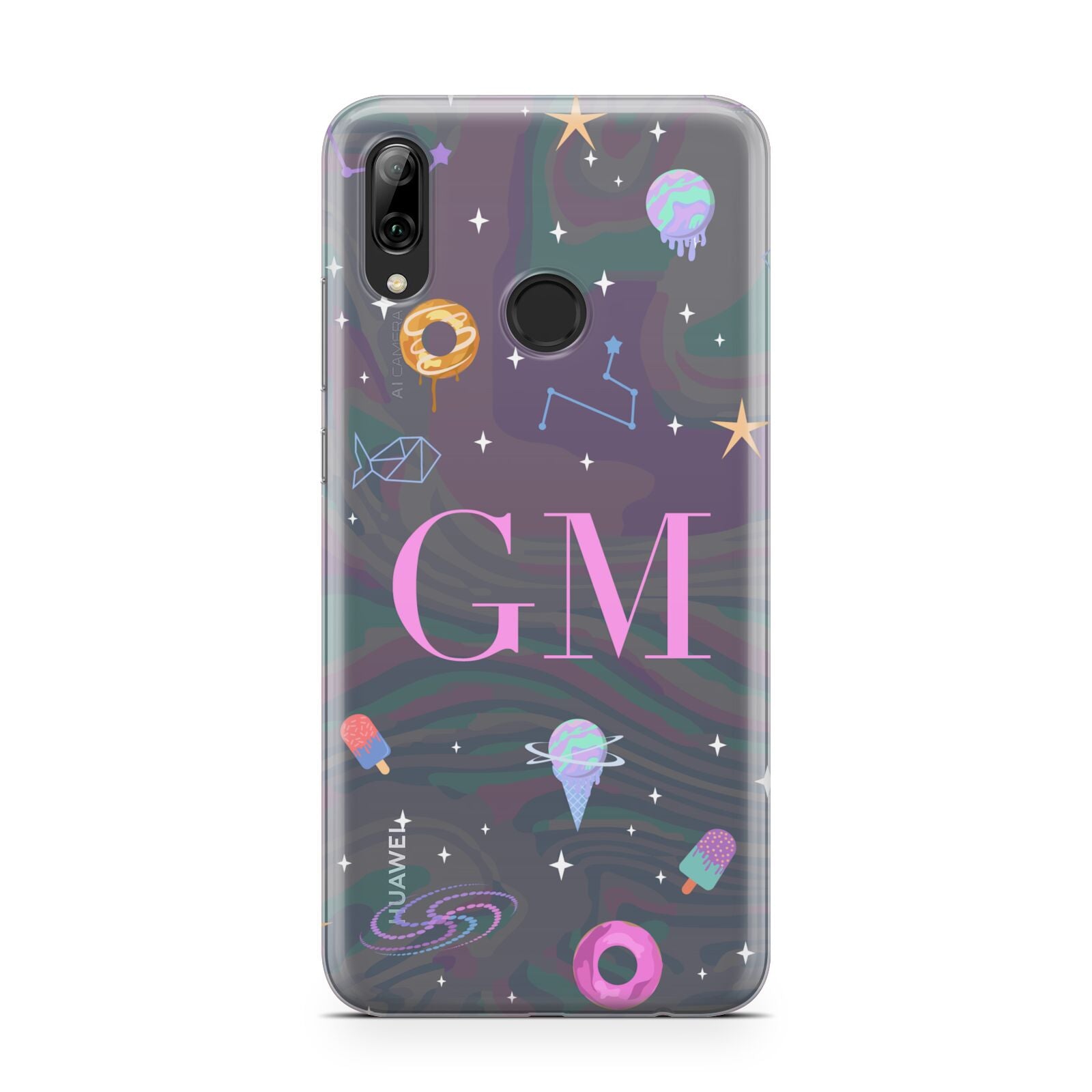 Inky Galactic Scene Personalised Initials Huawei Y7 2019