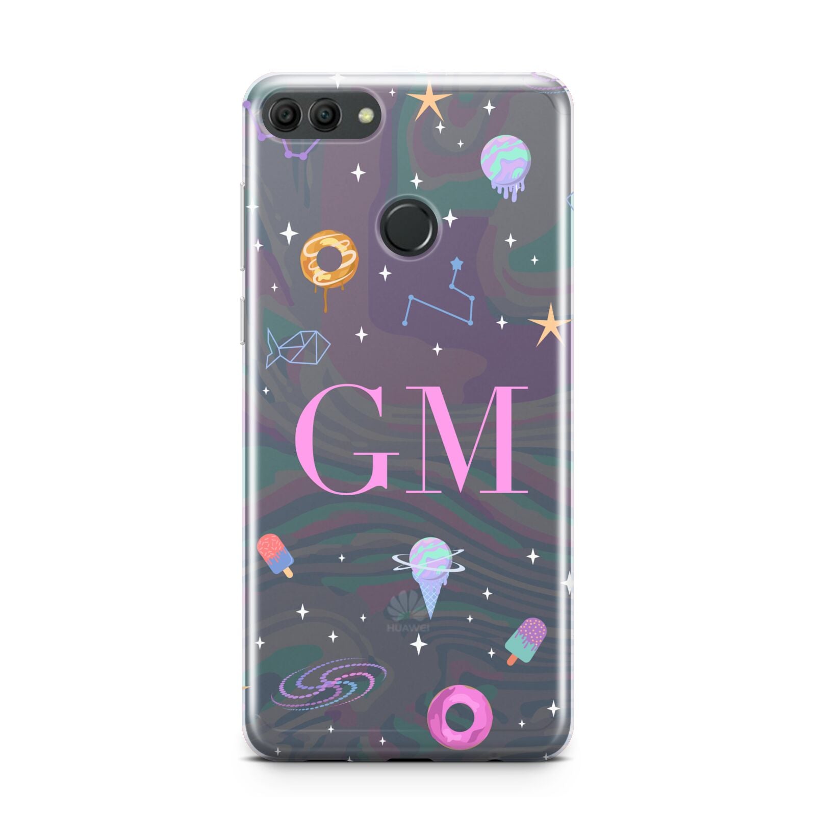 Inky Galactic Scene Personalised Initials Huawei Y9 2018