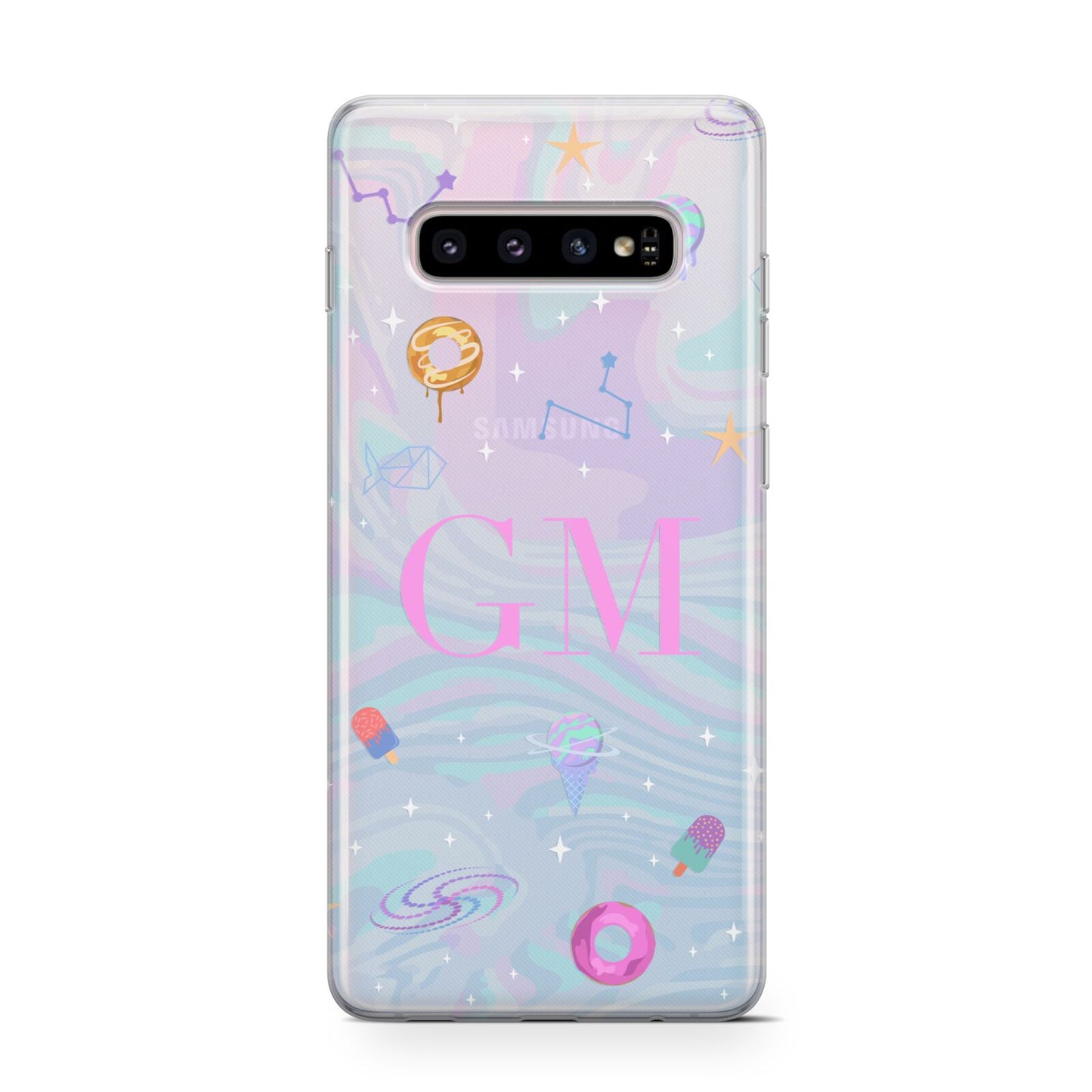 Inky Galactic Scene Personalised Initials Protective Samsung Galaxy Case