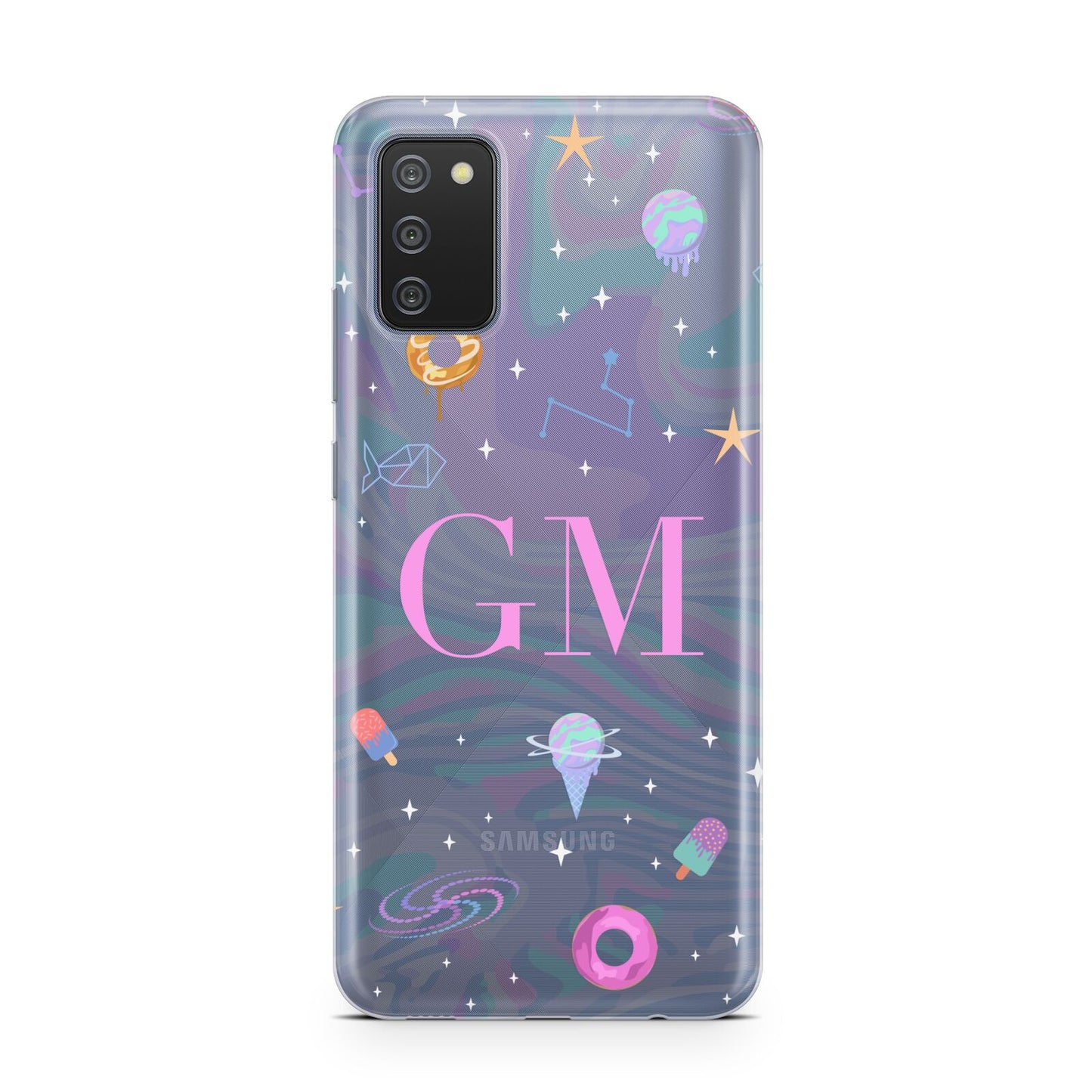 Inky Galactic Scene Personalised Initials Samsung A02s Case