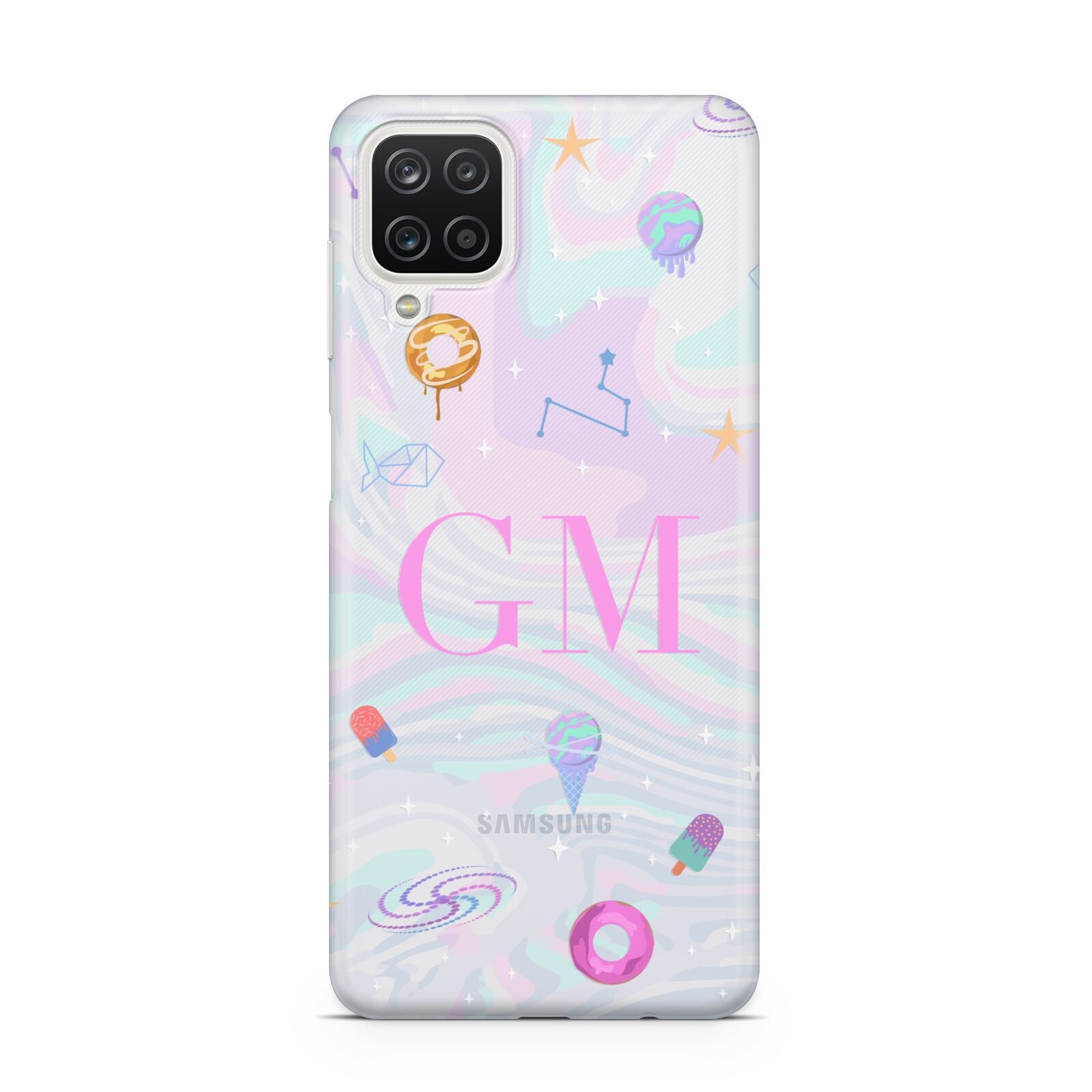 Inky Galactic Scene Personalised Initials Samsung A12 Case