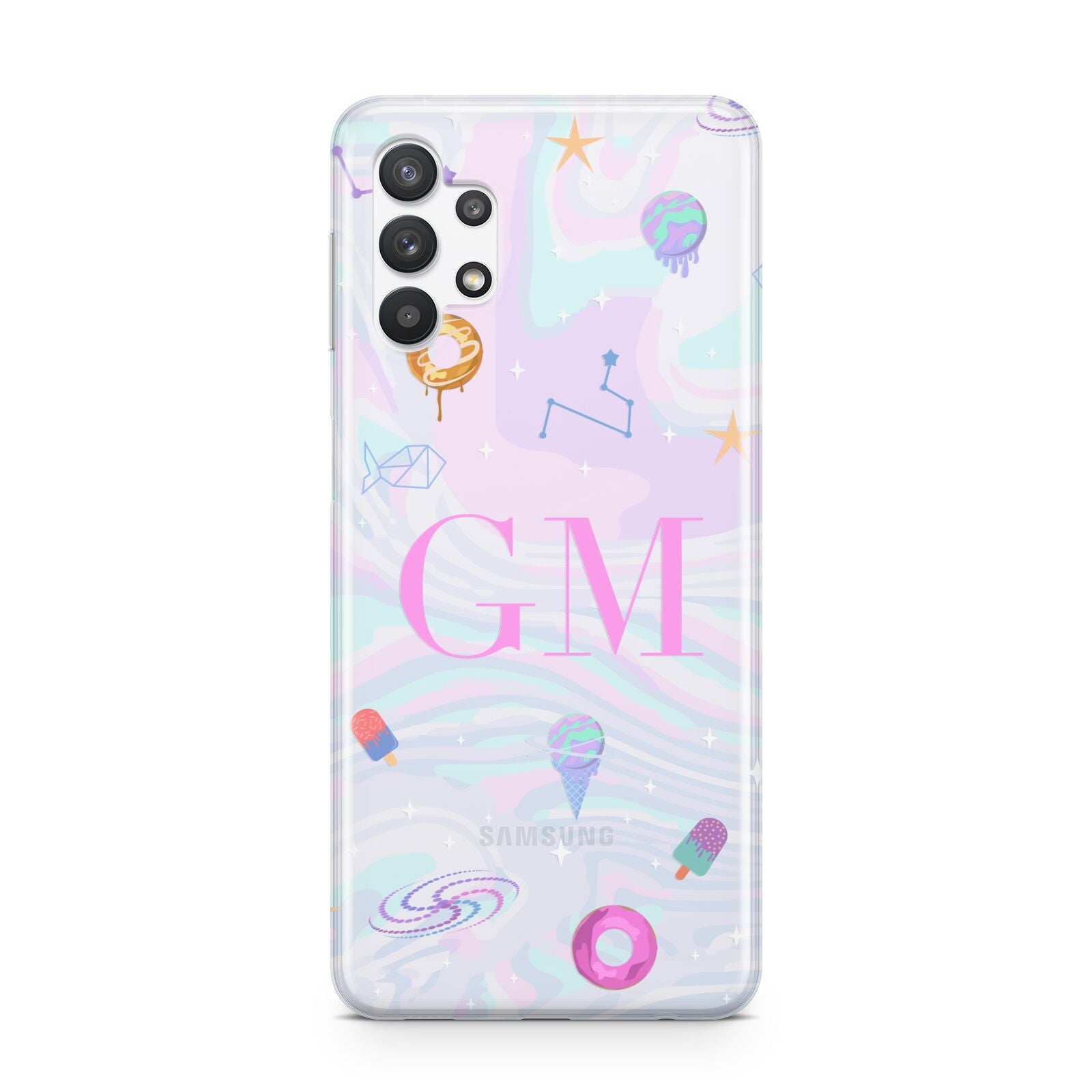 Inky Galactic Scene Personalised Initials Samsung A32 5G Case