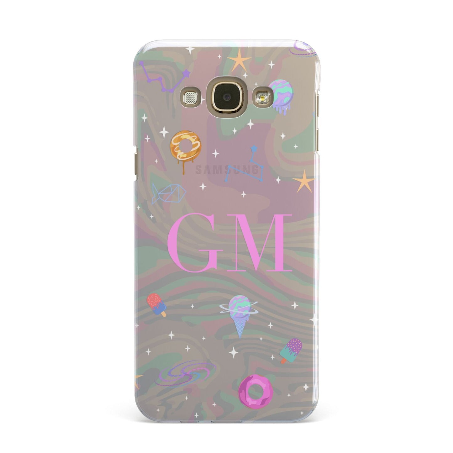 Inky Galactic Scene Personalised Initials Samsung Galaxy A8 Case