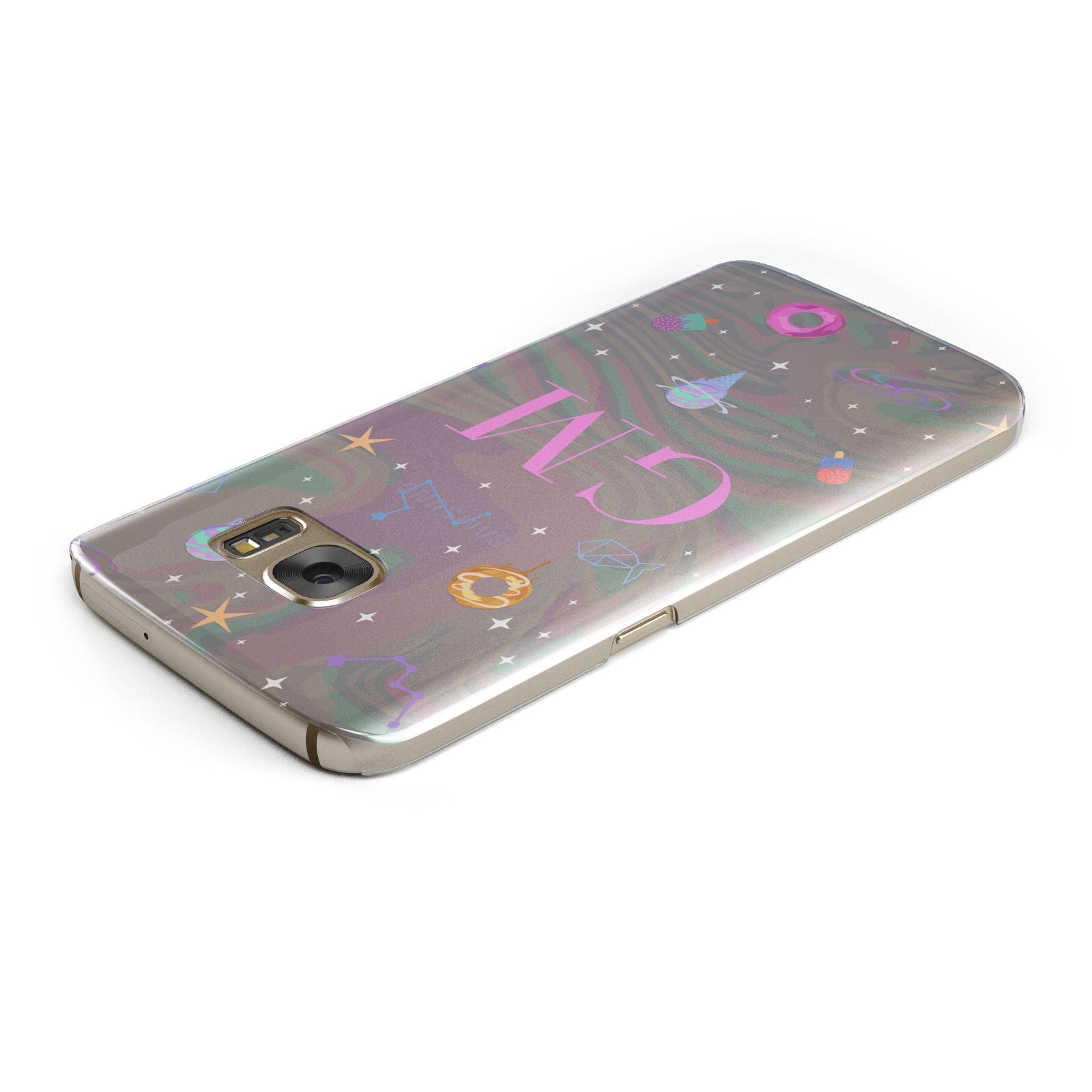 Inky Galactic Scene Personalised Initials Samsung Galaxy Case Top Cutout