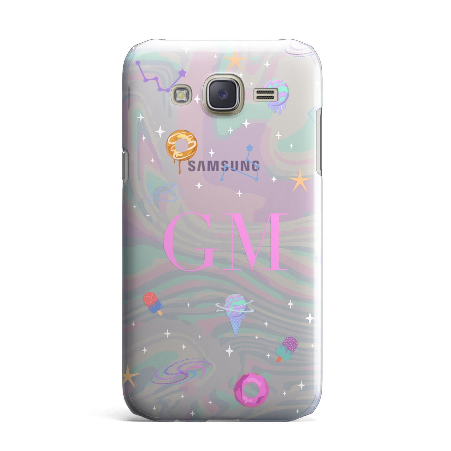 Inky Galactic Scene Personalised Initials Samsung Galaxy J7 Case