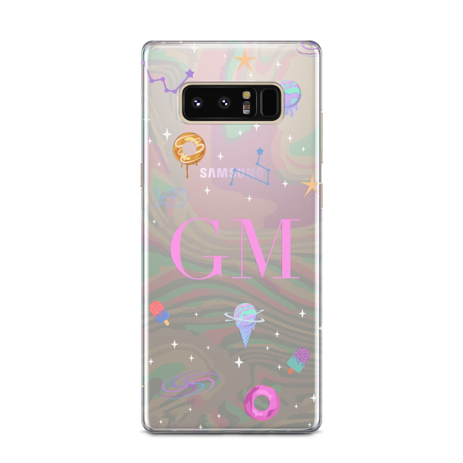 Inky Galactic Scene Personalised Initials Samsung Galaxy Note 8 Case