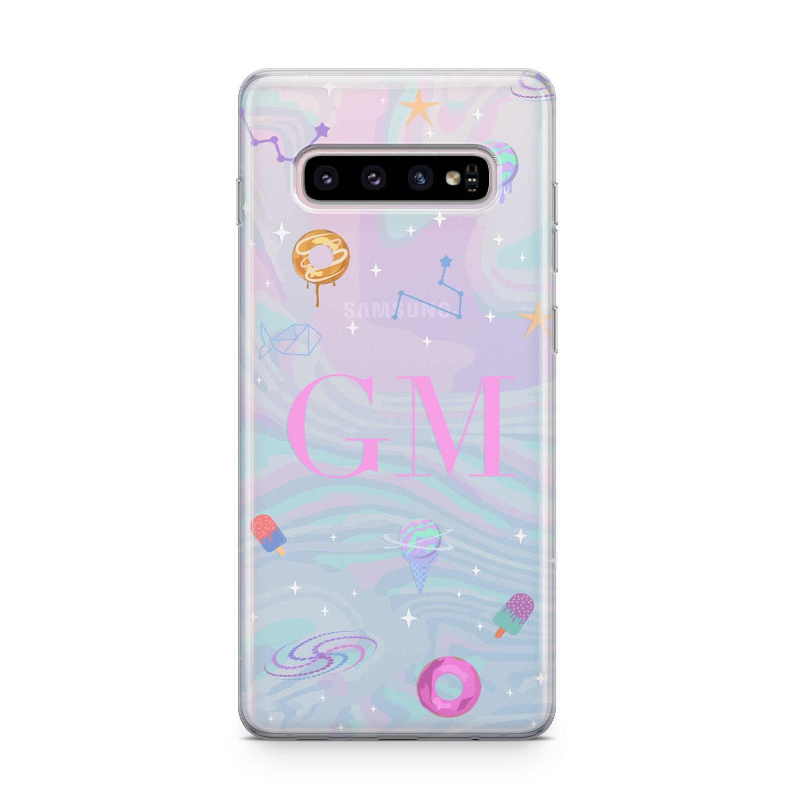 Inky Galactic Scene Personalised Initials Samsung Galaxy S10 Plus Case