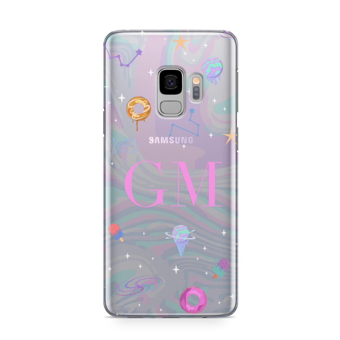 Inky Galactic Scene Personalised Initials Samsung Galaxy S9 Case