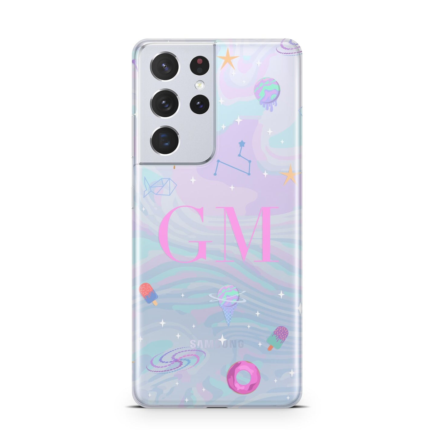 Inky Galactic Scene Personalised Initials Samsung S21 Ultra Case