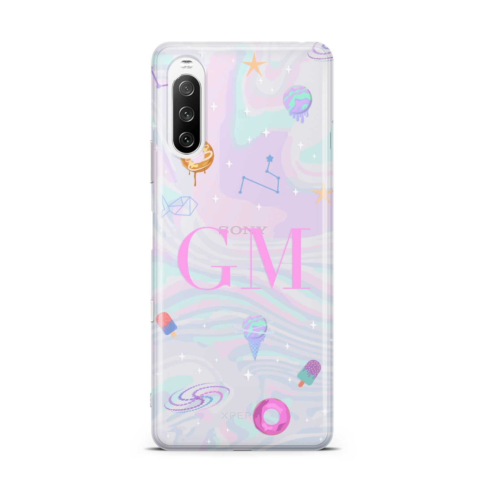 Inky Galactic Scene Personalised Initials Sony Xperia 10 III Case