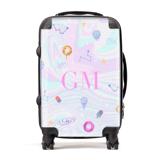 Inky Galactic Scene Personalised Initials Suitcase