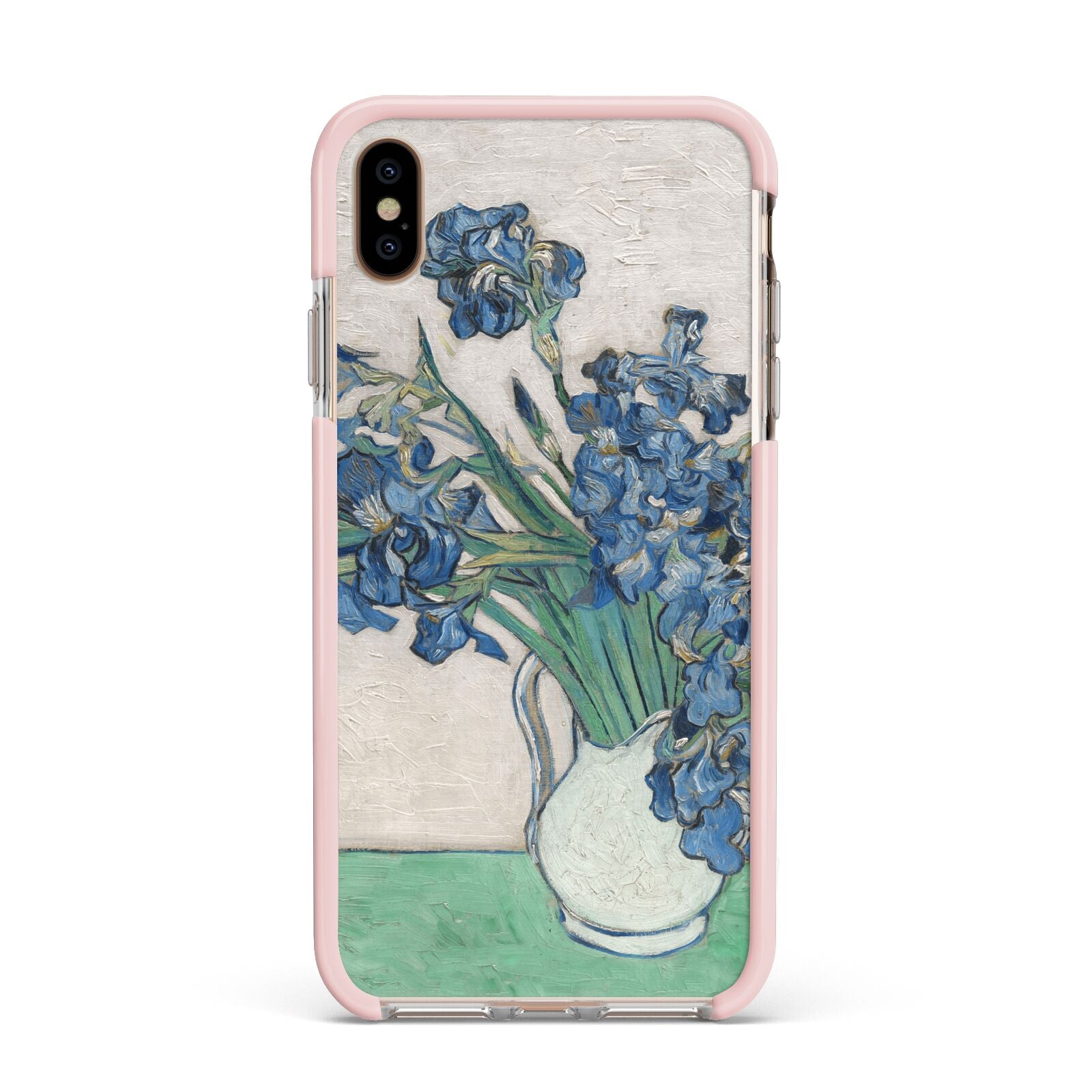 Irises By Vincent Van Gogh Apple iPhone Xs Max Impact Case Pink Edge on Gold Phone