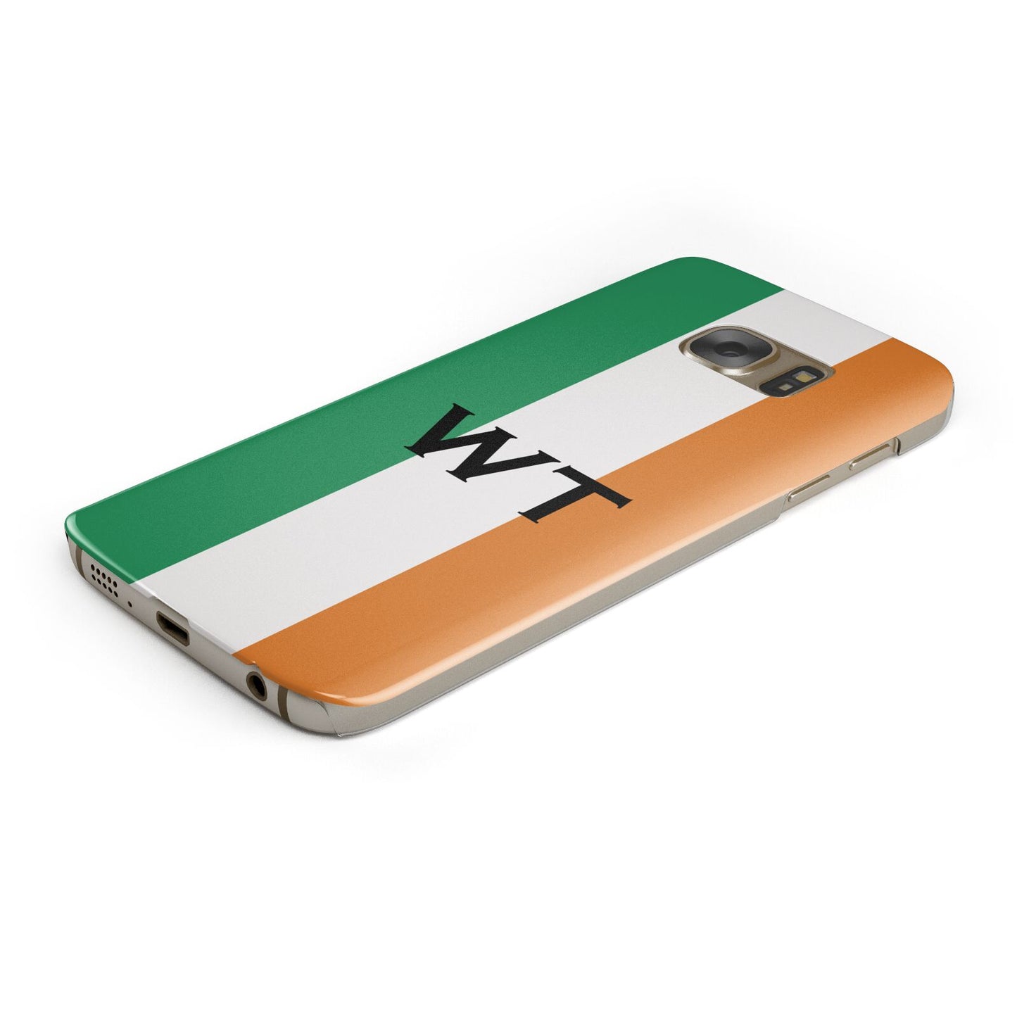 Irish Colours Personalised Initials Samsung Galaxy Case Bottom Cutout