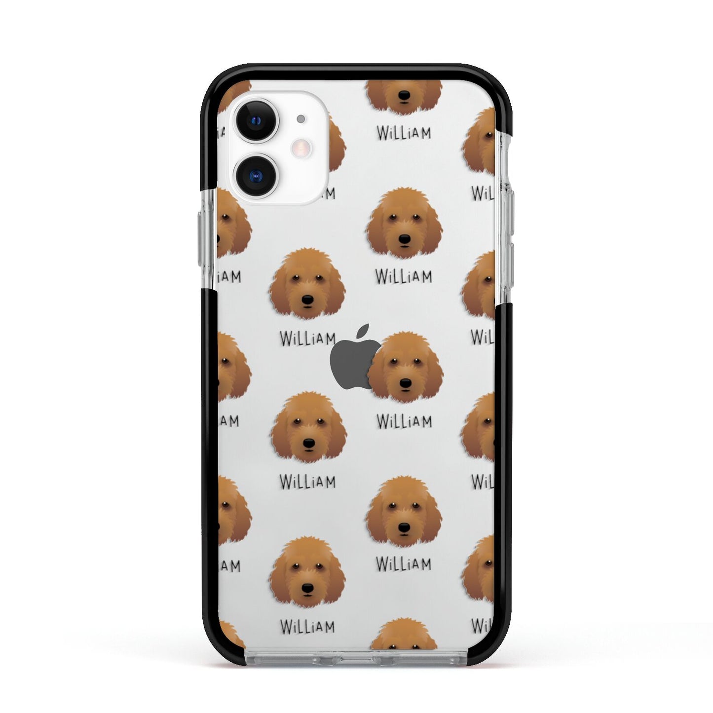 Irish Doodle Icon with Name Apple iPhone 11 in White with Black Impact Case