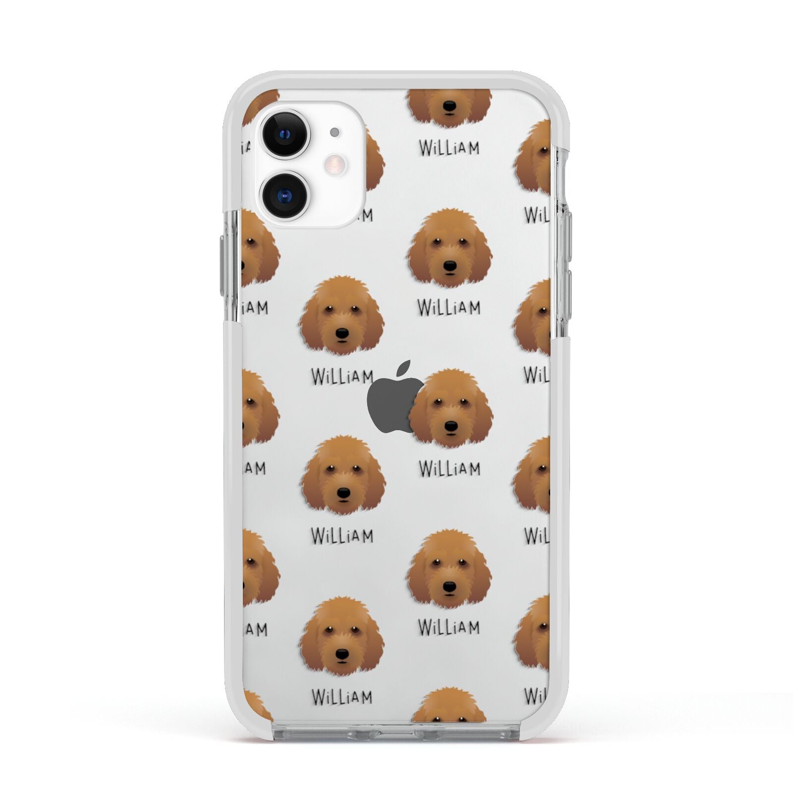 Irish Doodle Icon with Name Apple iPhone 11 in White with White Impact Case
