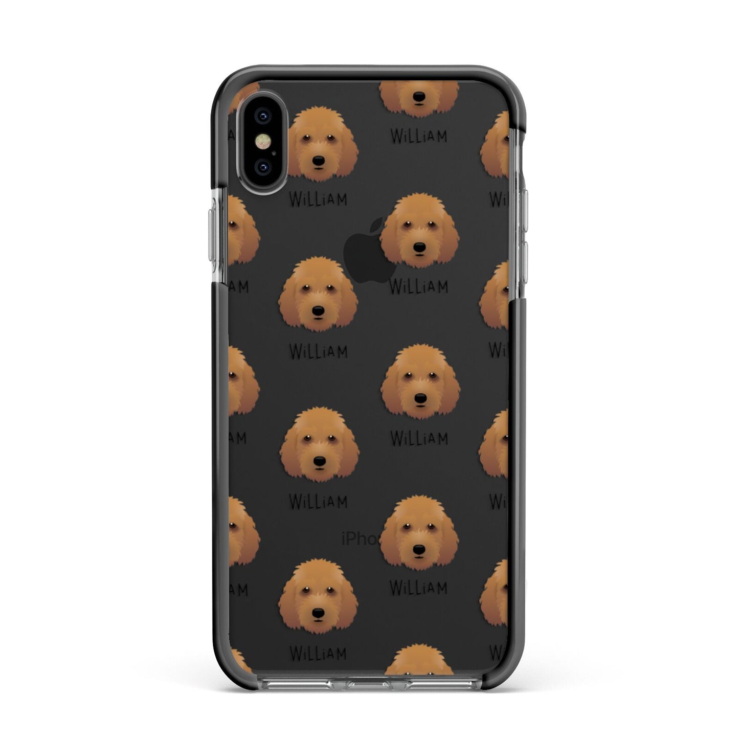 Irish Doodle Icon with Name Apple iPhone Xs Max Impact Case Black Edge on Black Phone