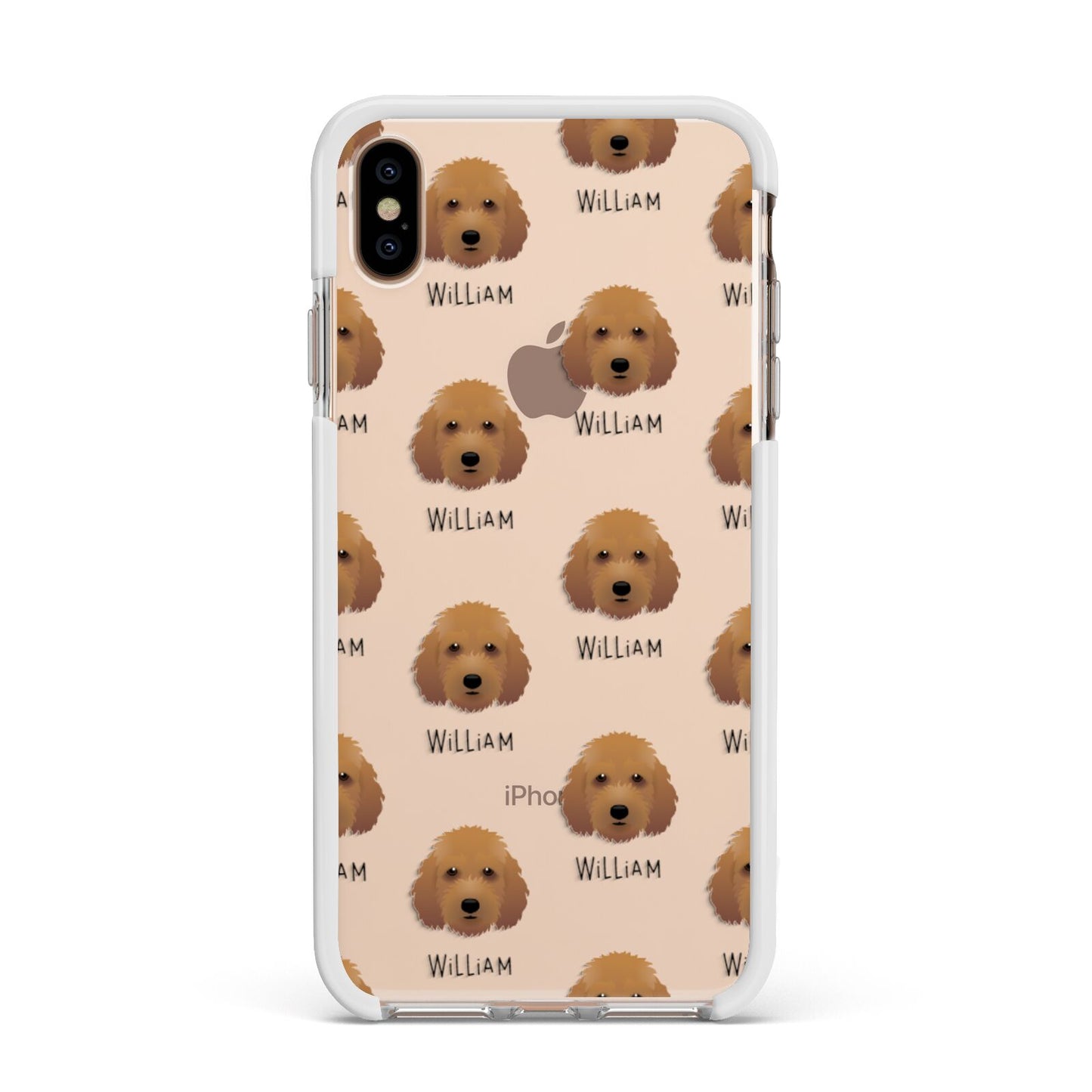 Irish Doodle Icon with Name Apple iPhone Xs Max Impact Case White Edge on Gold Phone