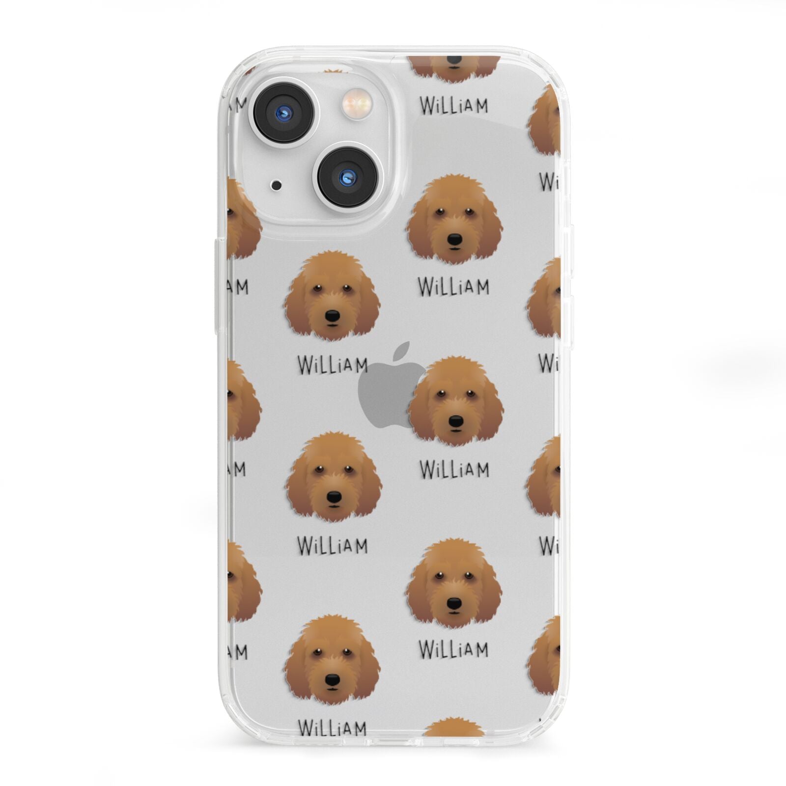 Irish Doodle Icon with Name iPhone 13 Mini Clear Bumper Case