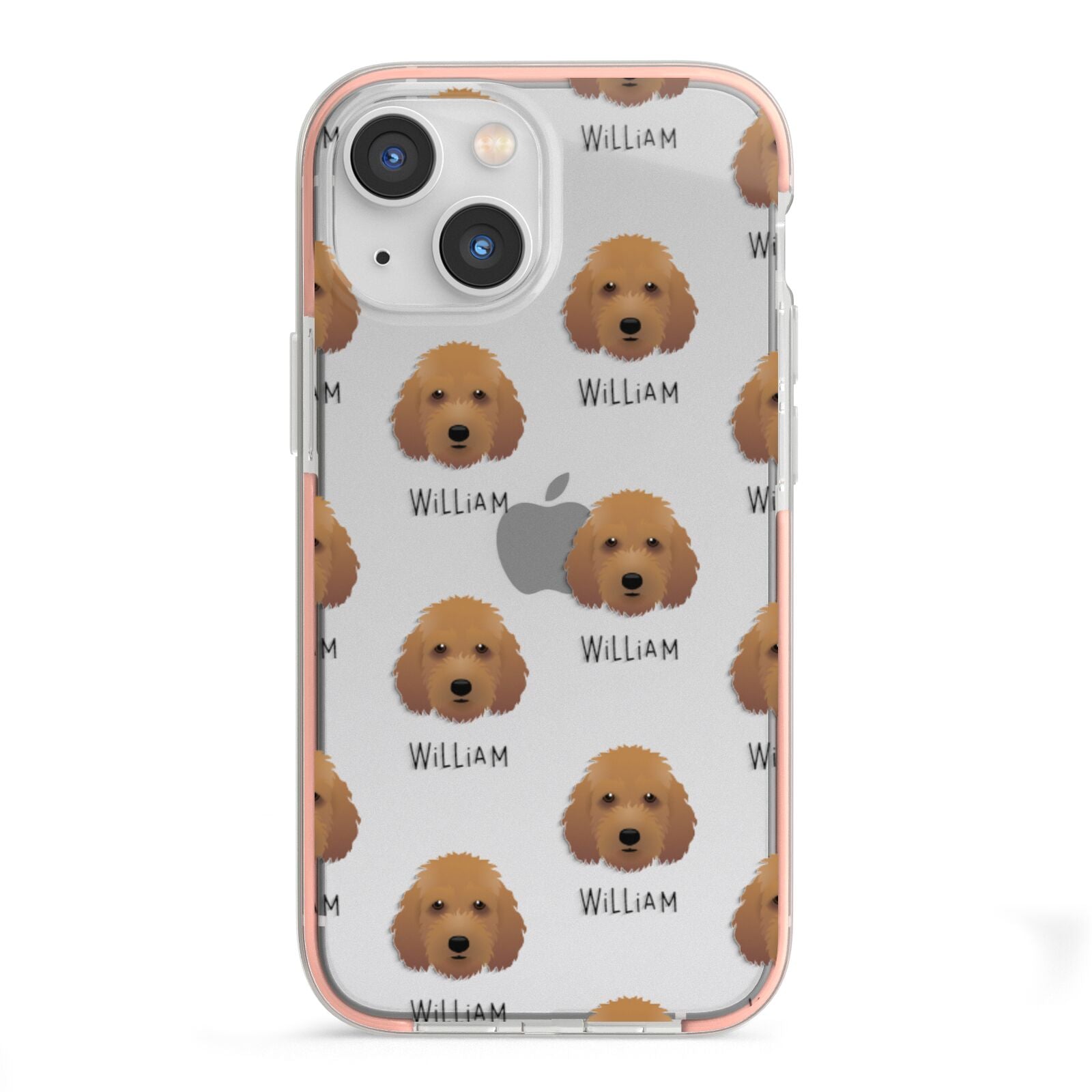 Irish Doodle Icon with Name iPhone 13 Mini TPU Impact Case with Pink Edges