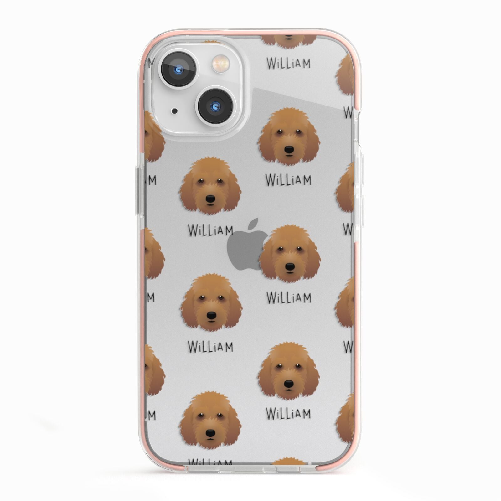 Irish Doodle Icon with Name iPhone 13 TPU Impact Case with Pink Edges
