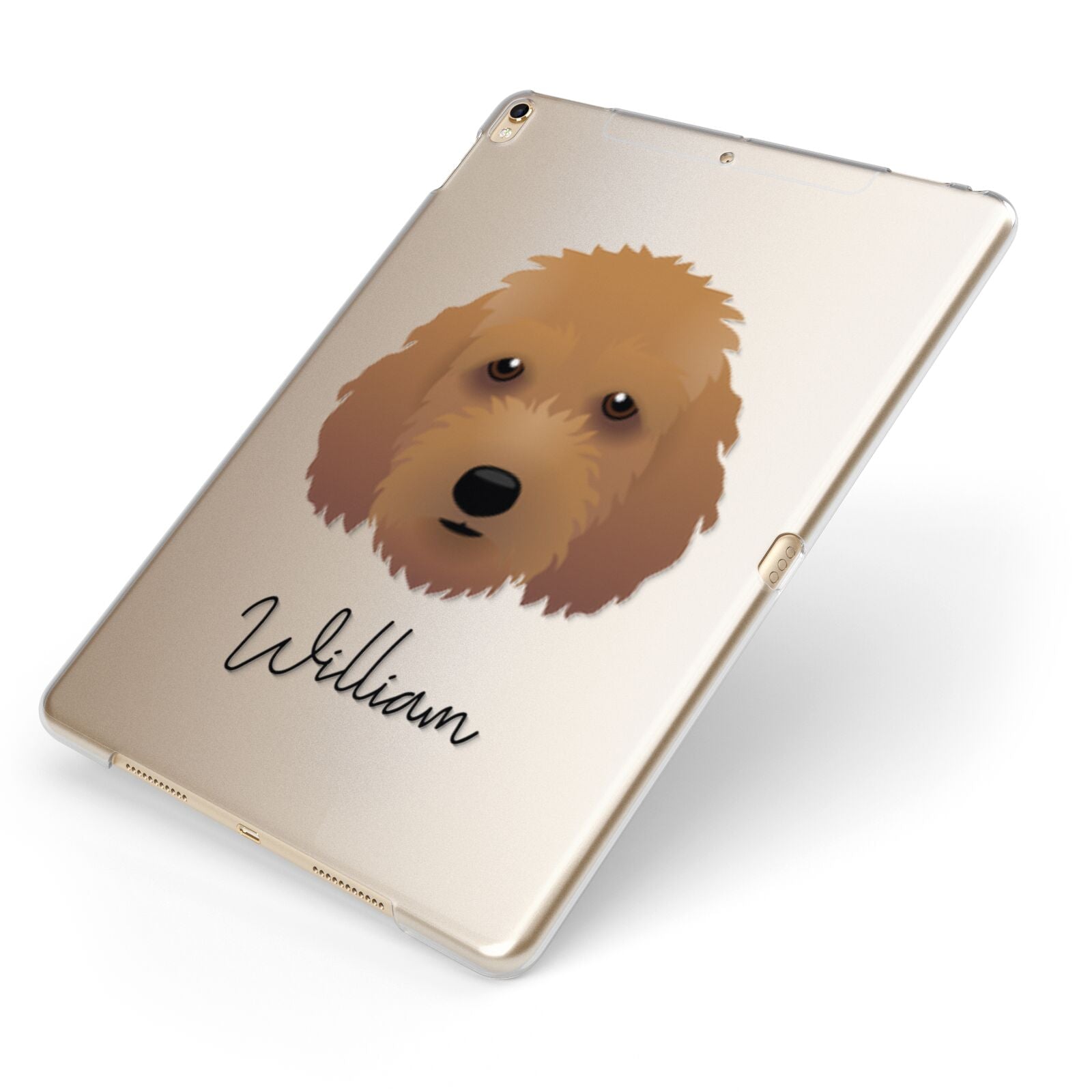 Irish Doodle Personalised Apple iPad Case on Gold iPad Side View