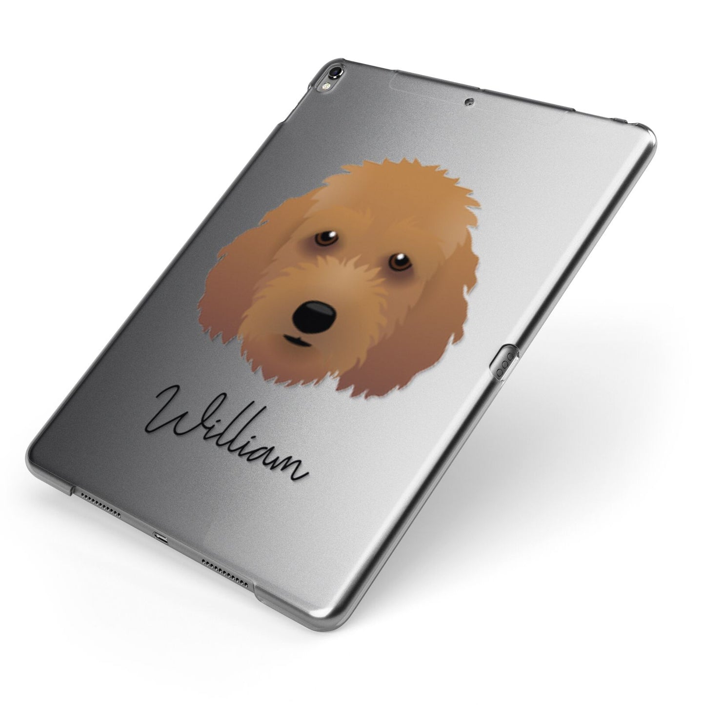 Irish Doodle Personalised Apple iPad Case on Grey iPad Side View