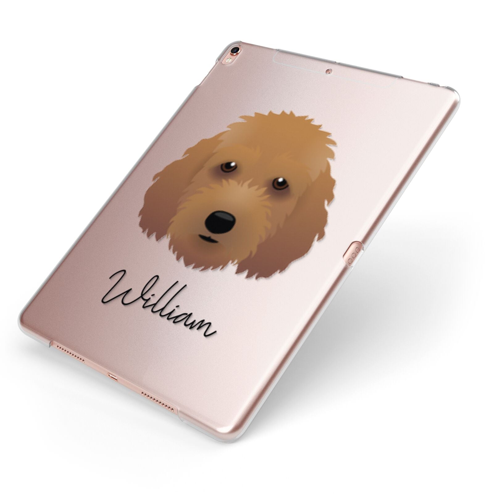 Irish Doodle Personalised Apple iPad Case on Rose Gold iPad Side View