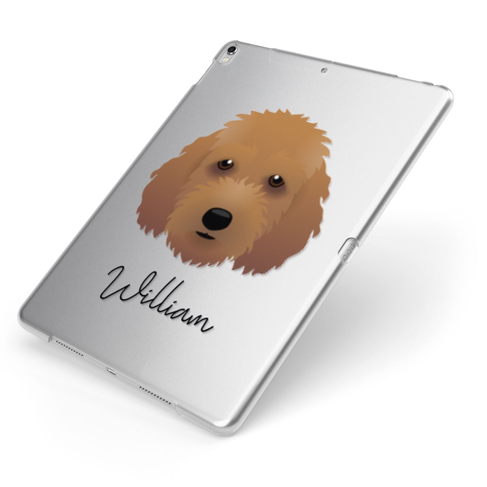 Irish Doodle Personalised Apple iPad Case on Silver iPad Side View