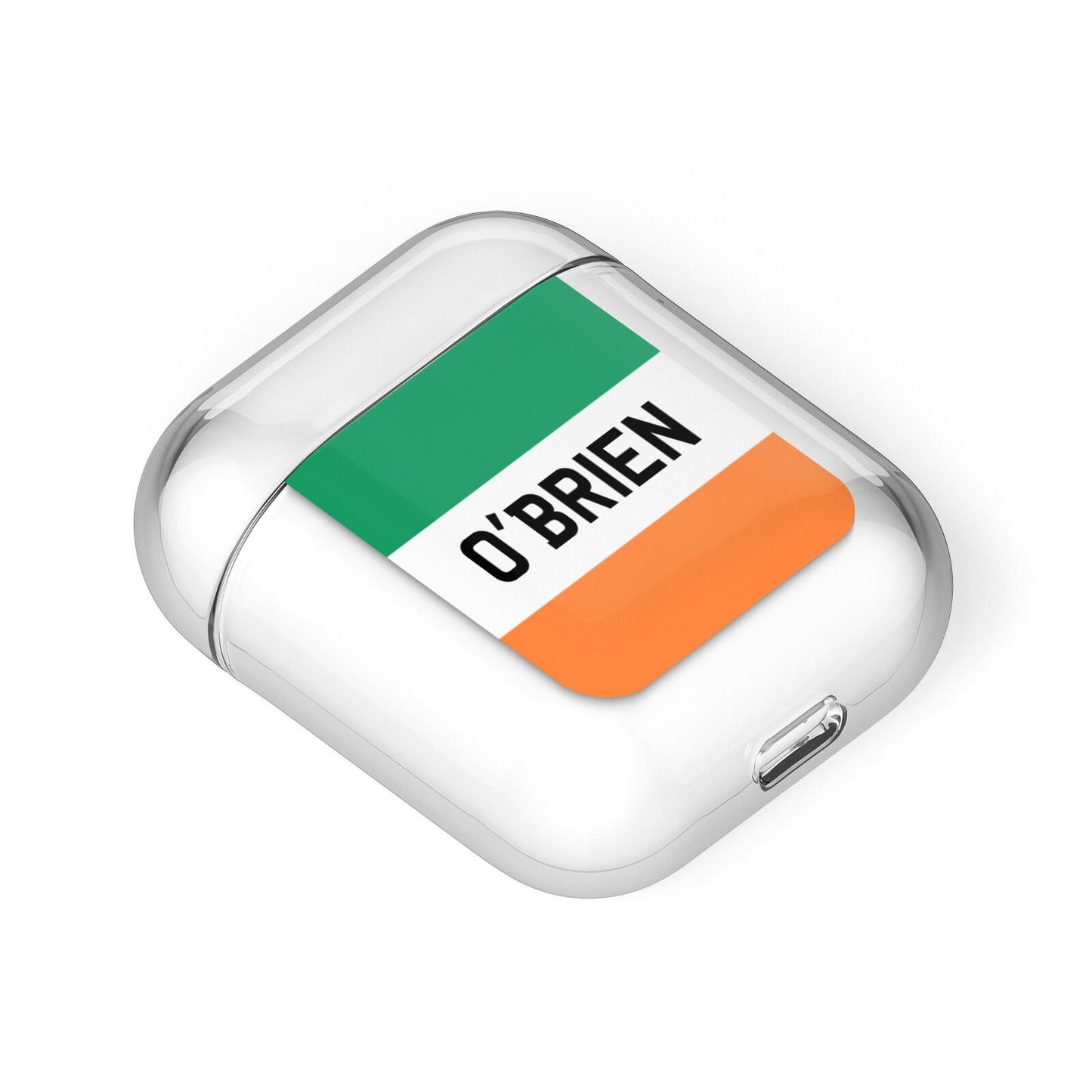 Irish Flag Personalised Name AirPods Case Laid Flat