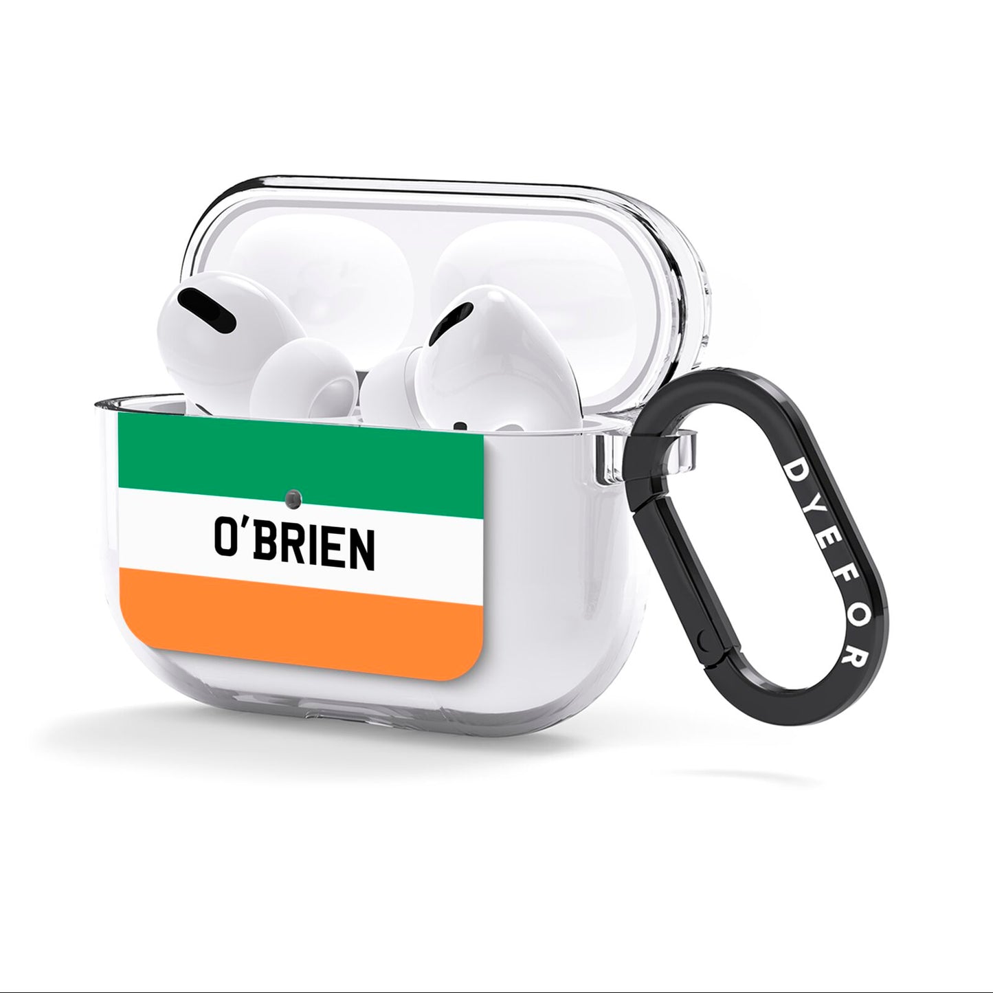 Irish Flag Personalised Name AirPods Clear Case 3rd Gen Side Image