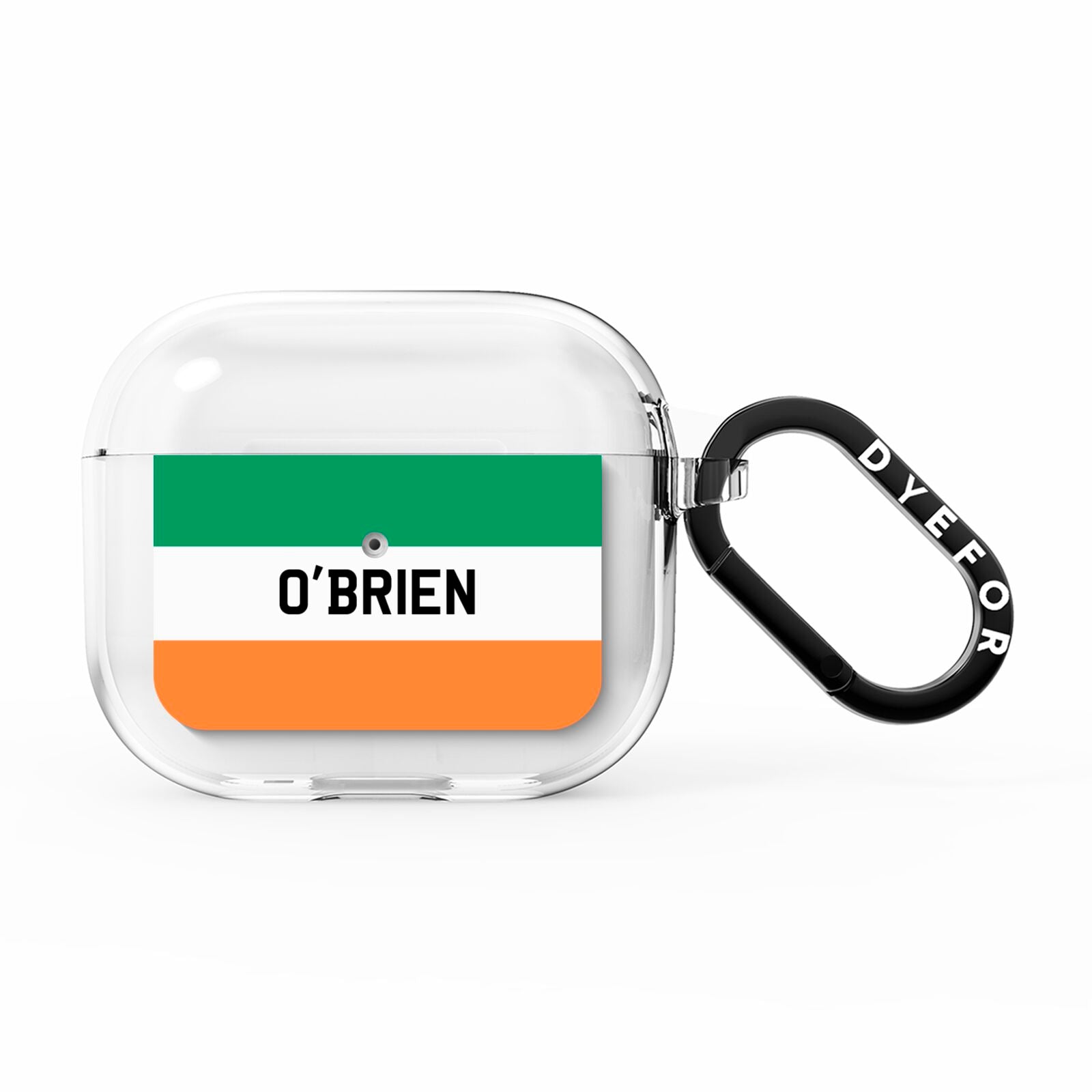 Irish Flag Personalised Name AirPods Clear Case 3rd Gen