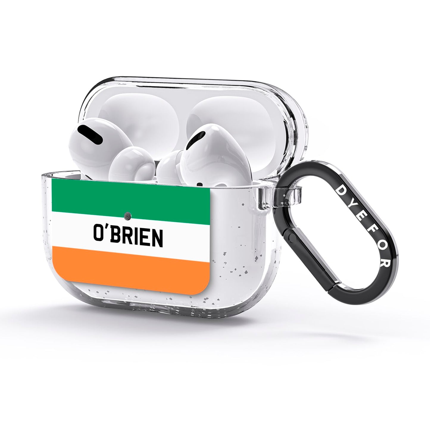 Irish Flag Personalised Name AirPods Glitter Case 3rd Gen Side Image