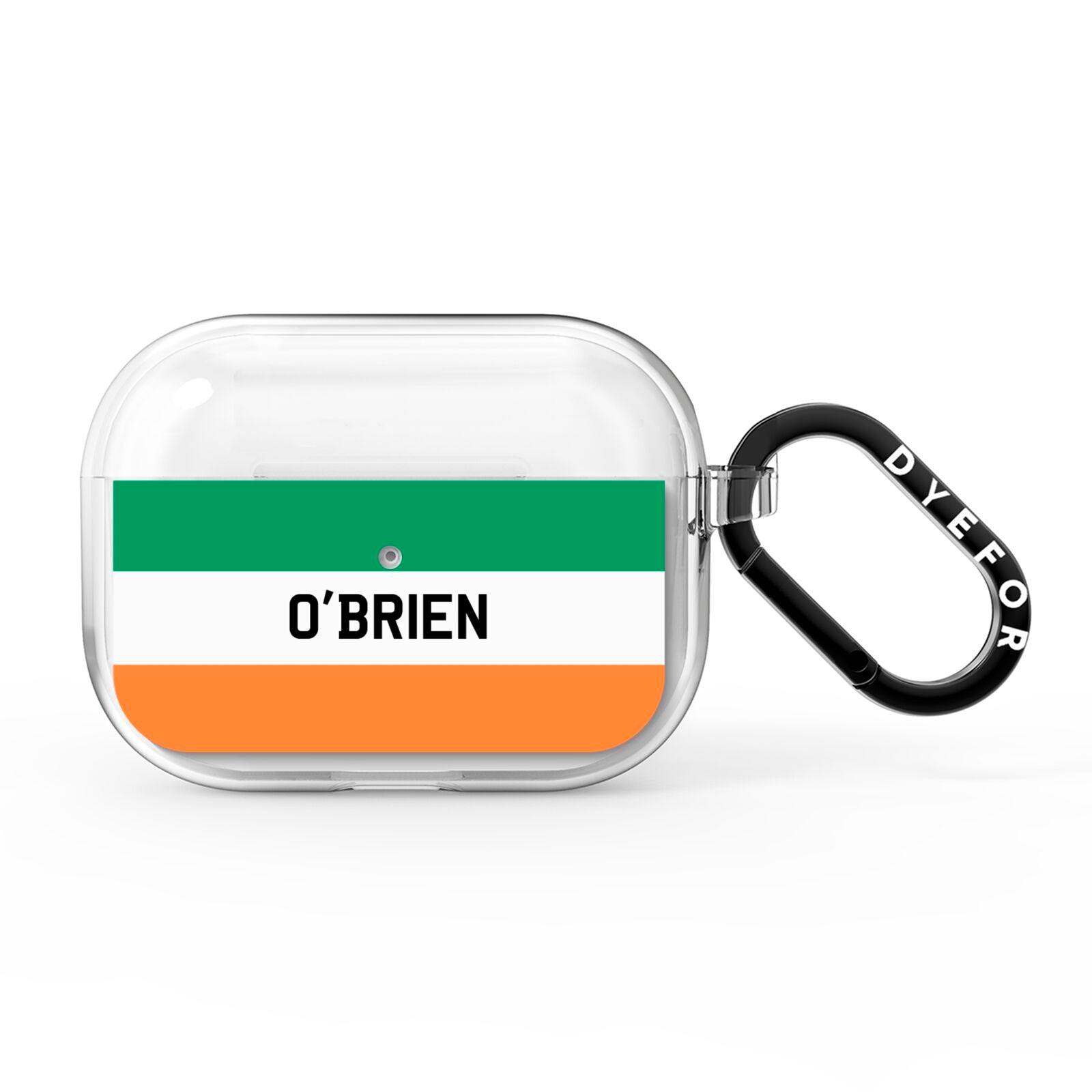 Irish Flag Personalised Name AirPods Pro Clear Case