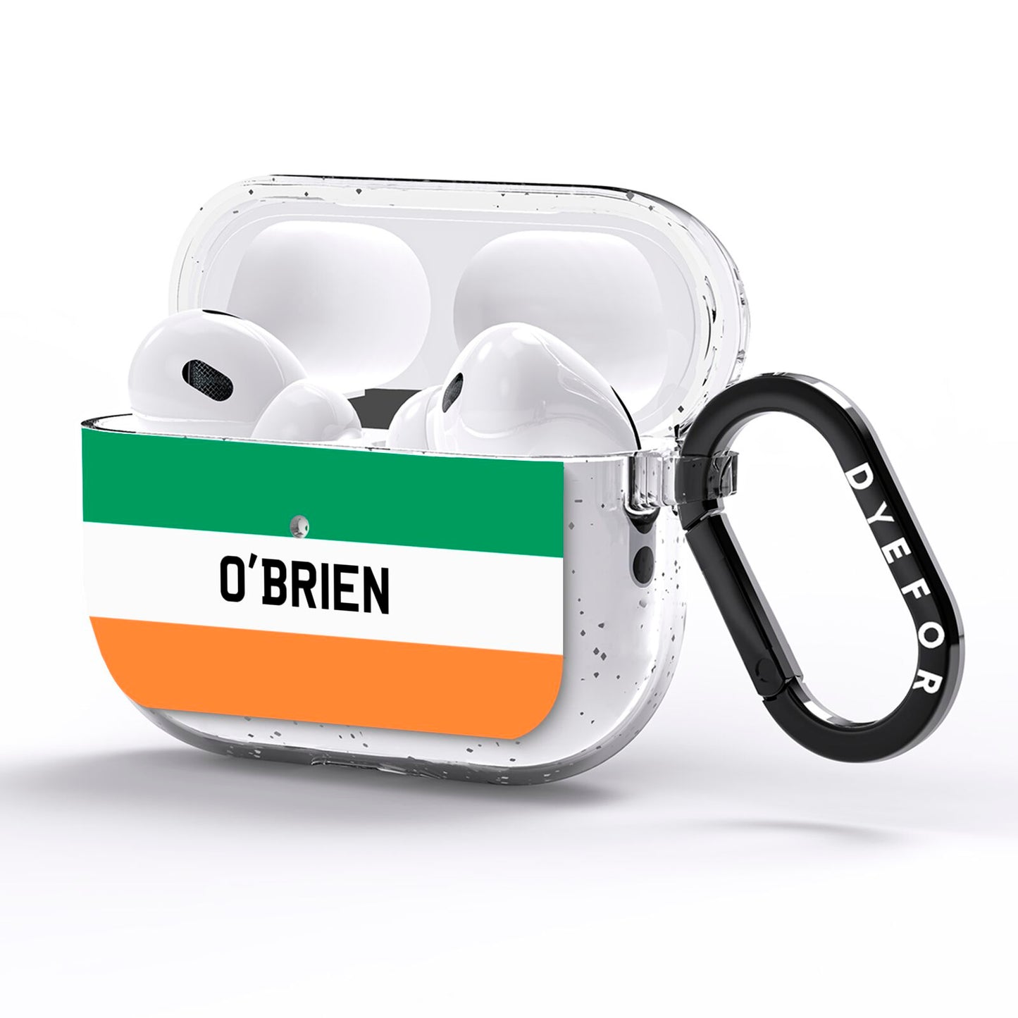 Irish Flag Personalised Name AirPods Pro Glitter Case Side Image