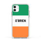 Irish Flag Personalised Name Apple iPhone 11 in White with White Impact Case