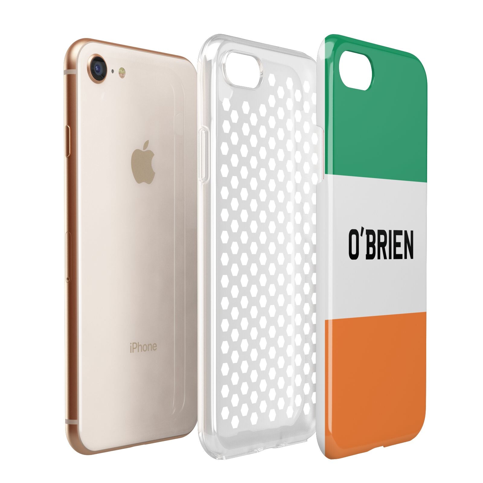 Irish Flag Personalised Name Apple iPhone 7 8 3D Tough Case Expanded View