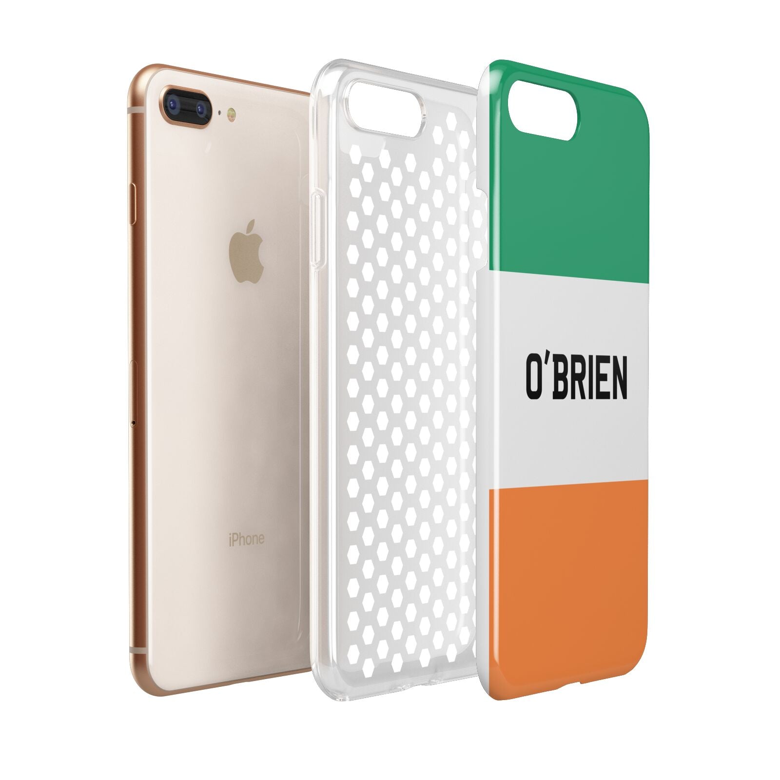 Irish Flag Personalised Name Apple iPhone 7 8 Plus 3D Tough Case Expanded View