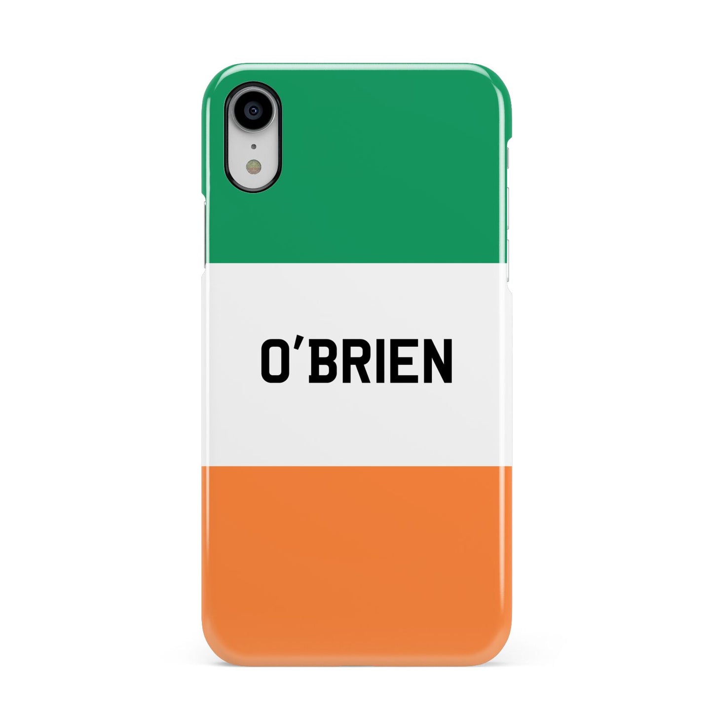 Irish Flag Personalised Name Apple iPhone XR White 3D Snap Case
