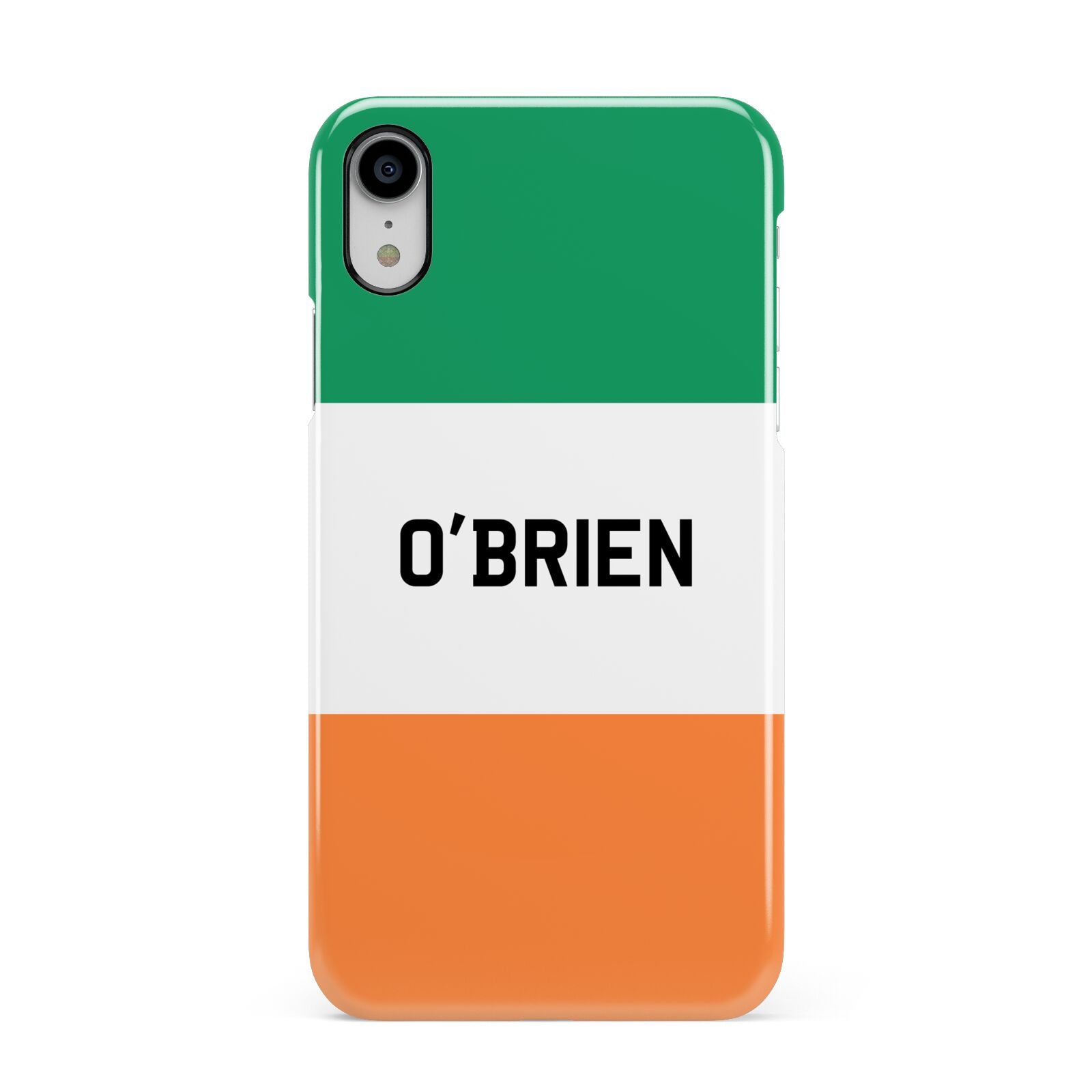 Irish Flag Personalised Name Apple iPhone XR White 3D Snap Case