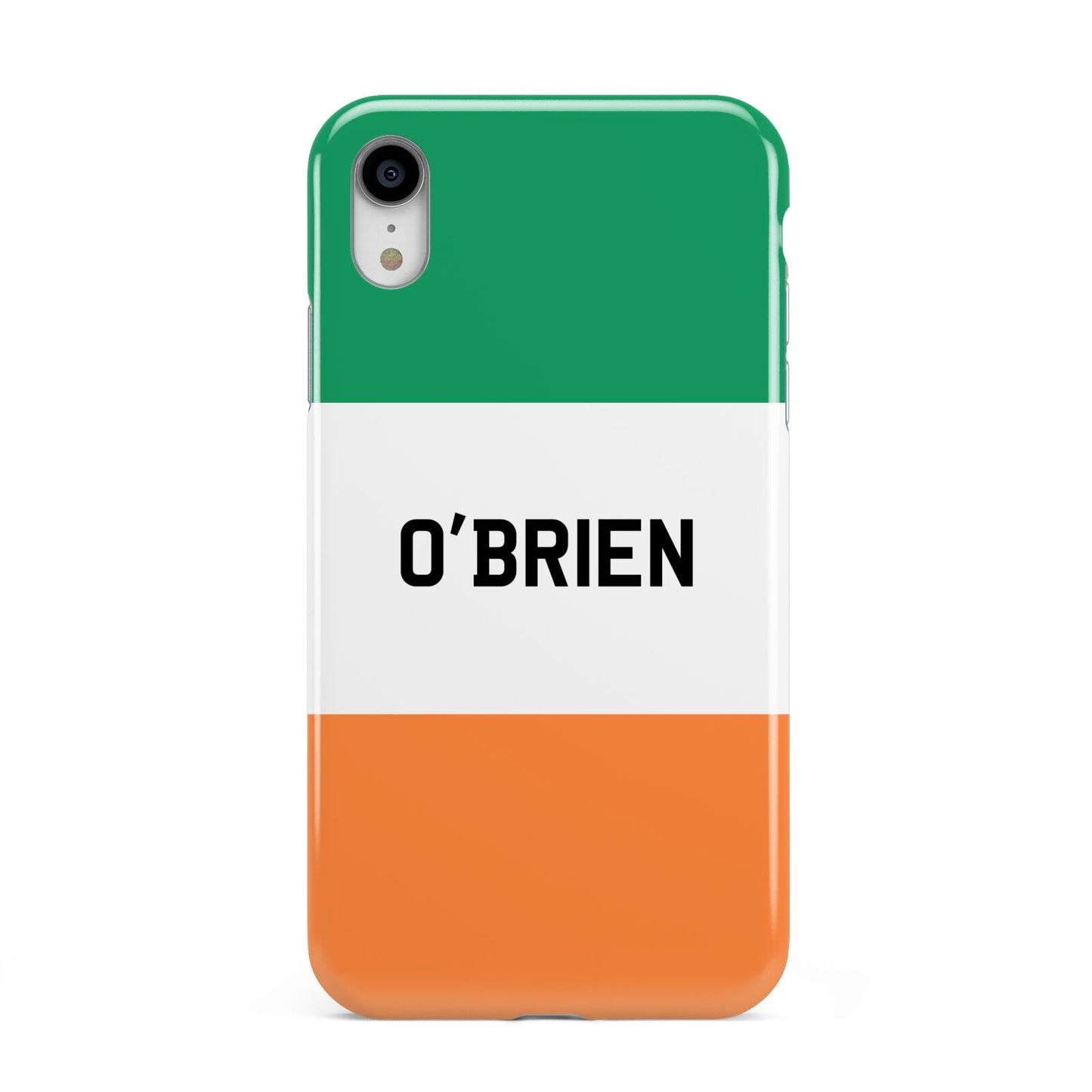 Irish Flag Personalised Name Apple iPhone XR White 3D Tough Case