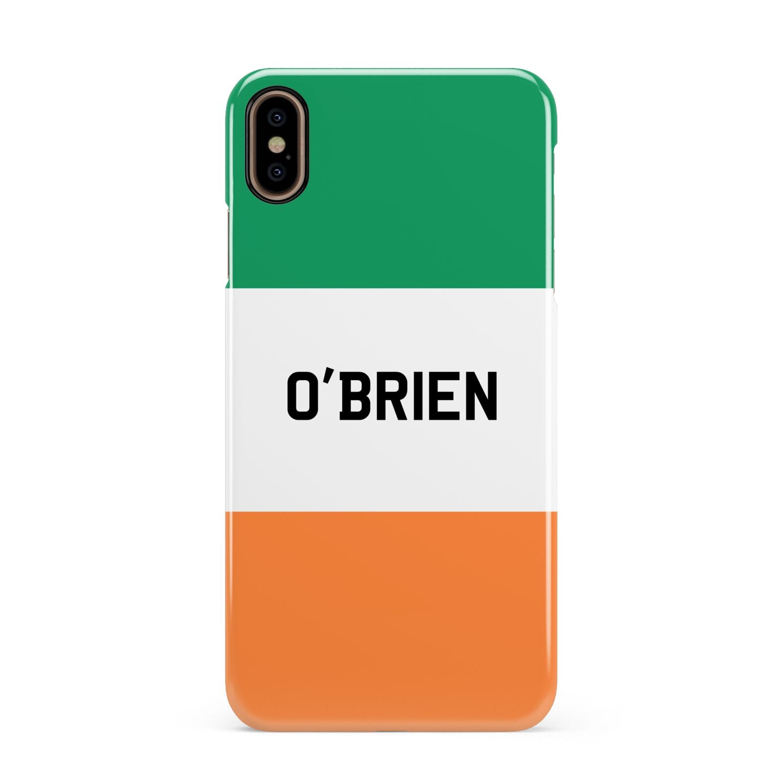 Irish Flag Personalised Name Apple iPhone Xs Max 3D Snap Case