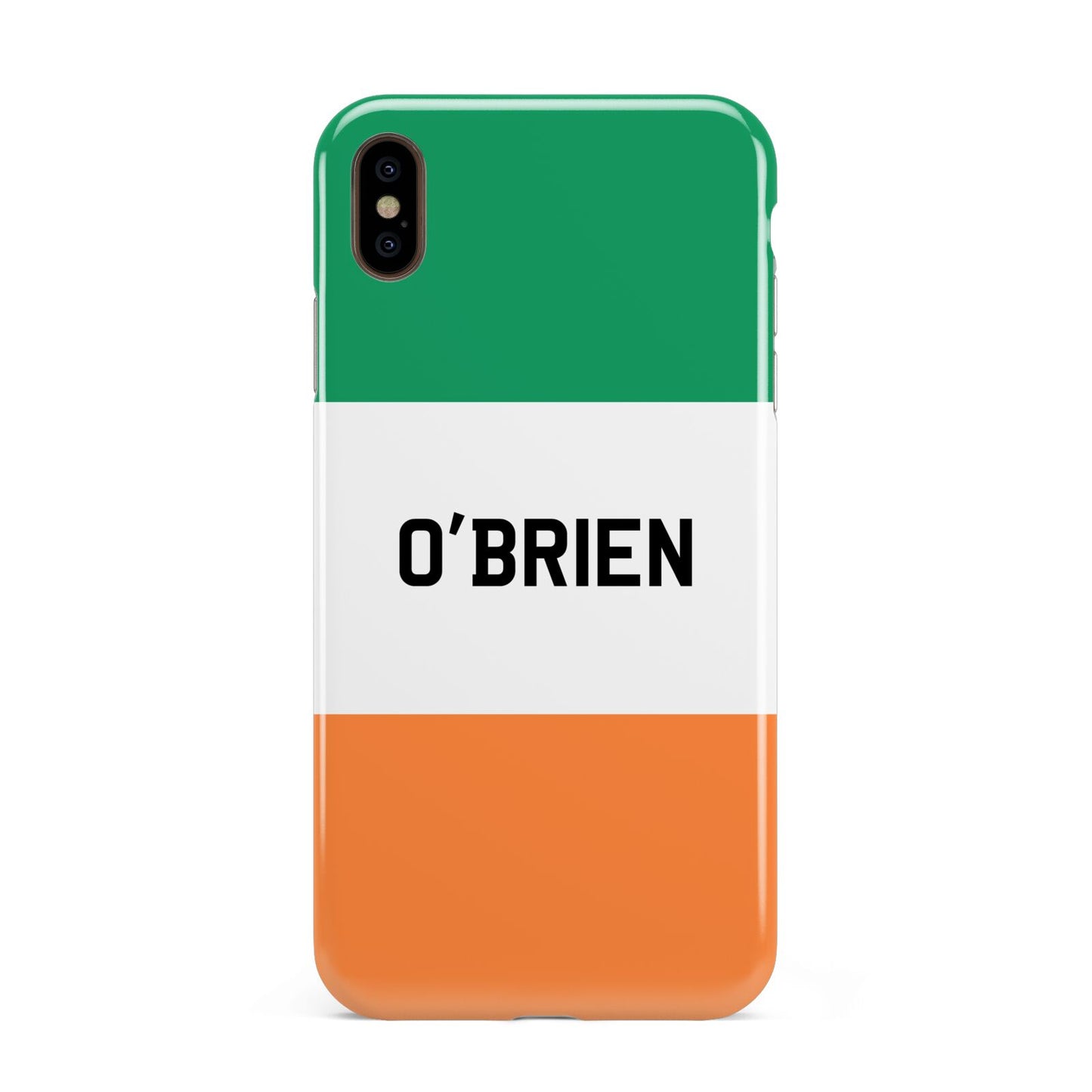 Irish Flag Personalised Name Apple iPhone Xs Max 3D Tough Case