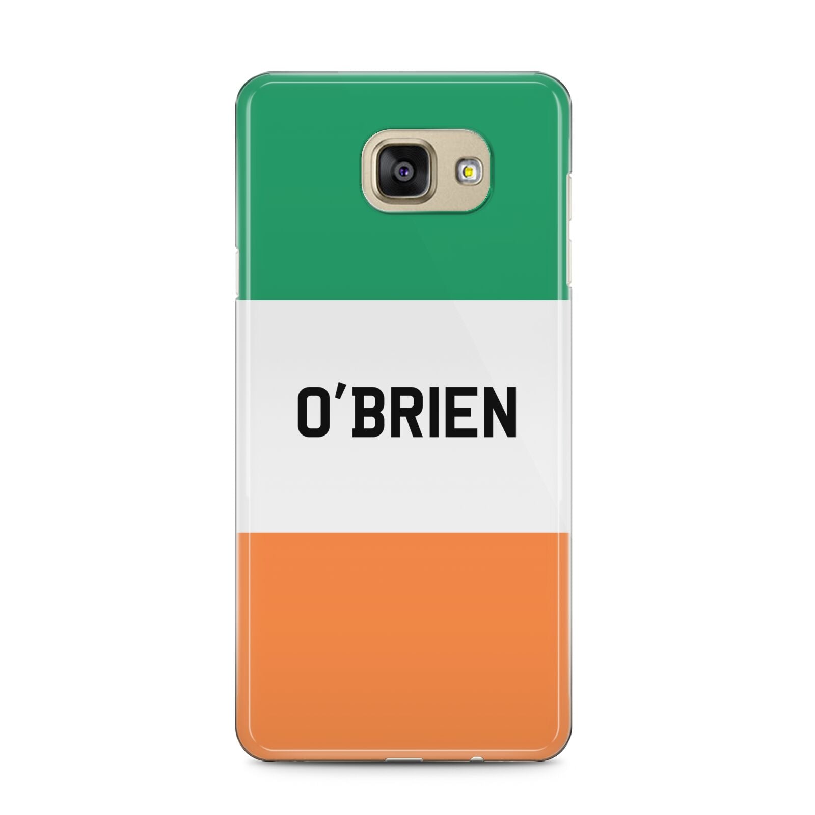 Irish Flag Personalised Name Samsung Galaxy A5 2016 Case on gold phone