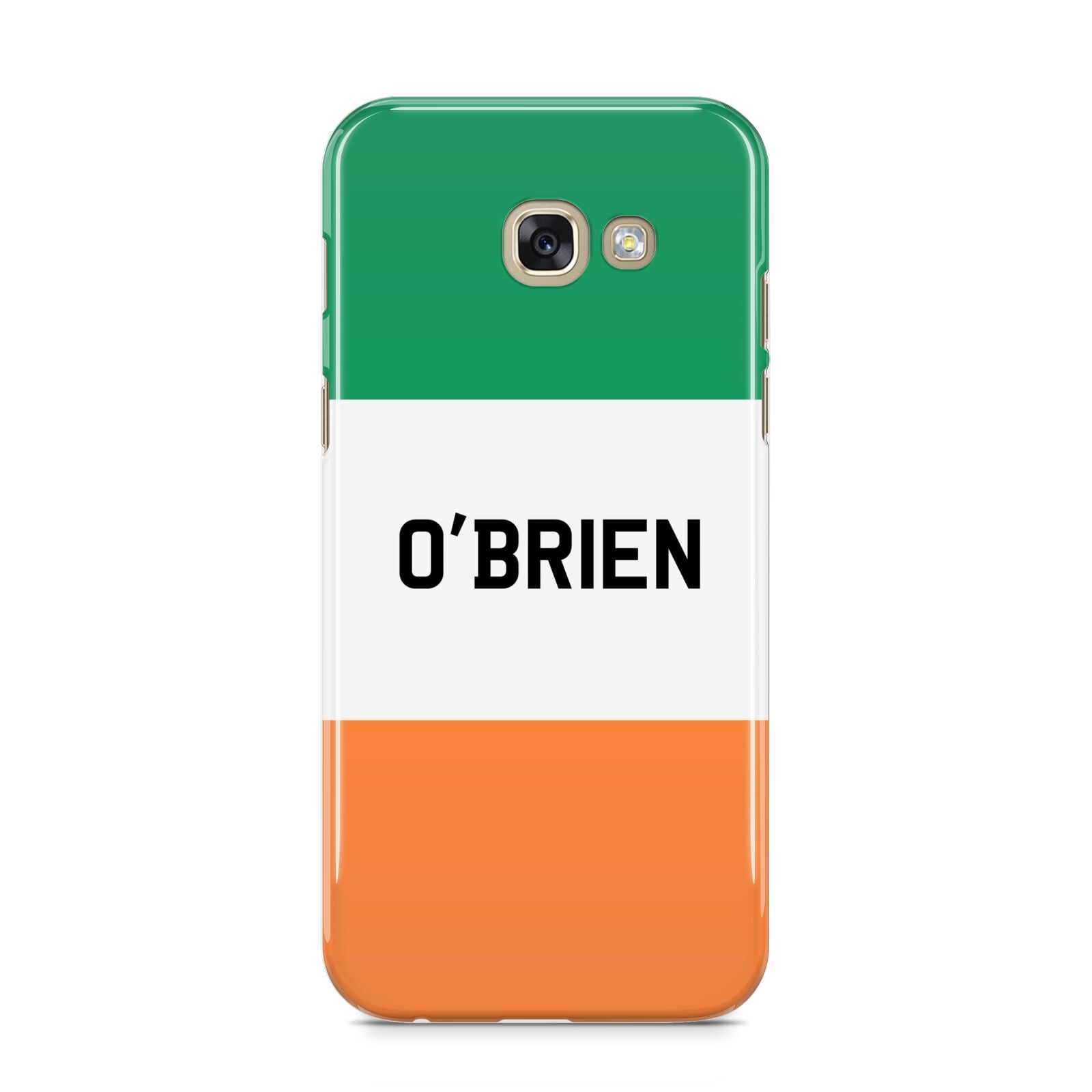 Irish Flag Personalised Name Samsung Galaxy A5 2017 Case on gold phone