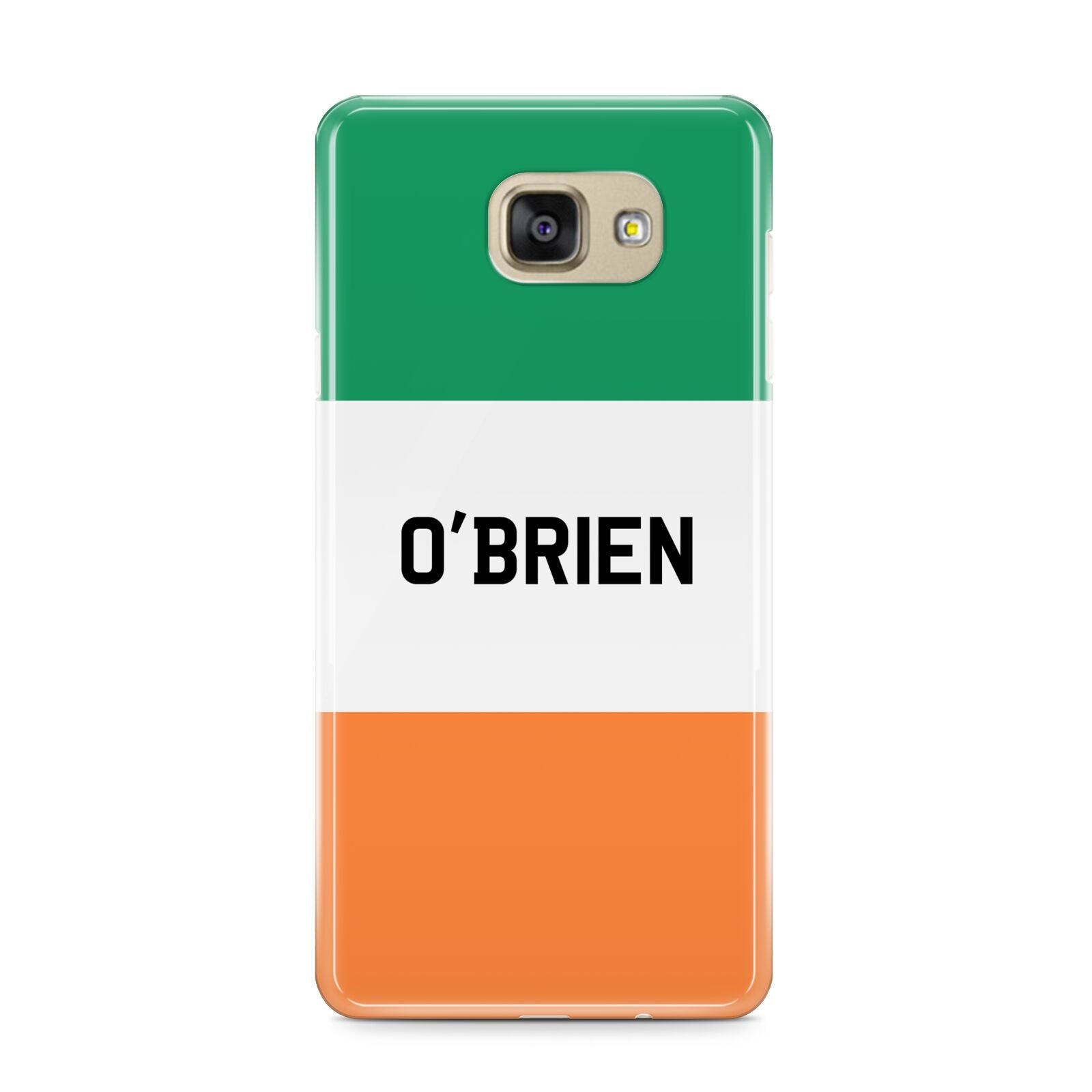 Irish Flag Personalised Name Samsung Galaxy A9 2016 Case on gold phone