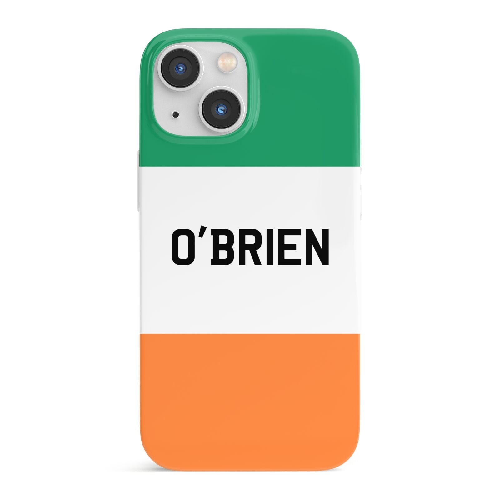 Irish Flag Personalised Name iPhone 13 Mini Full Wrap 3D Snap Case