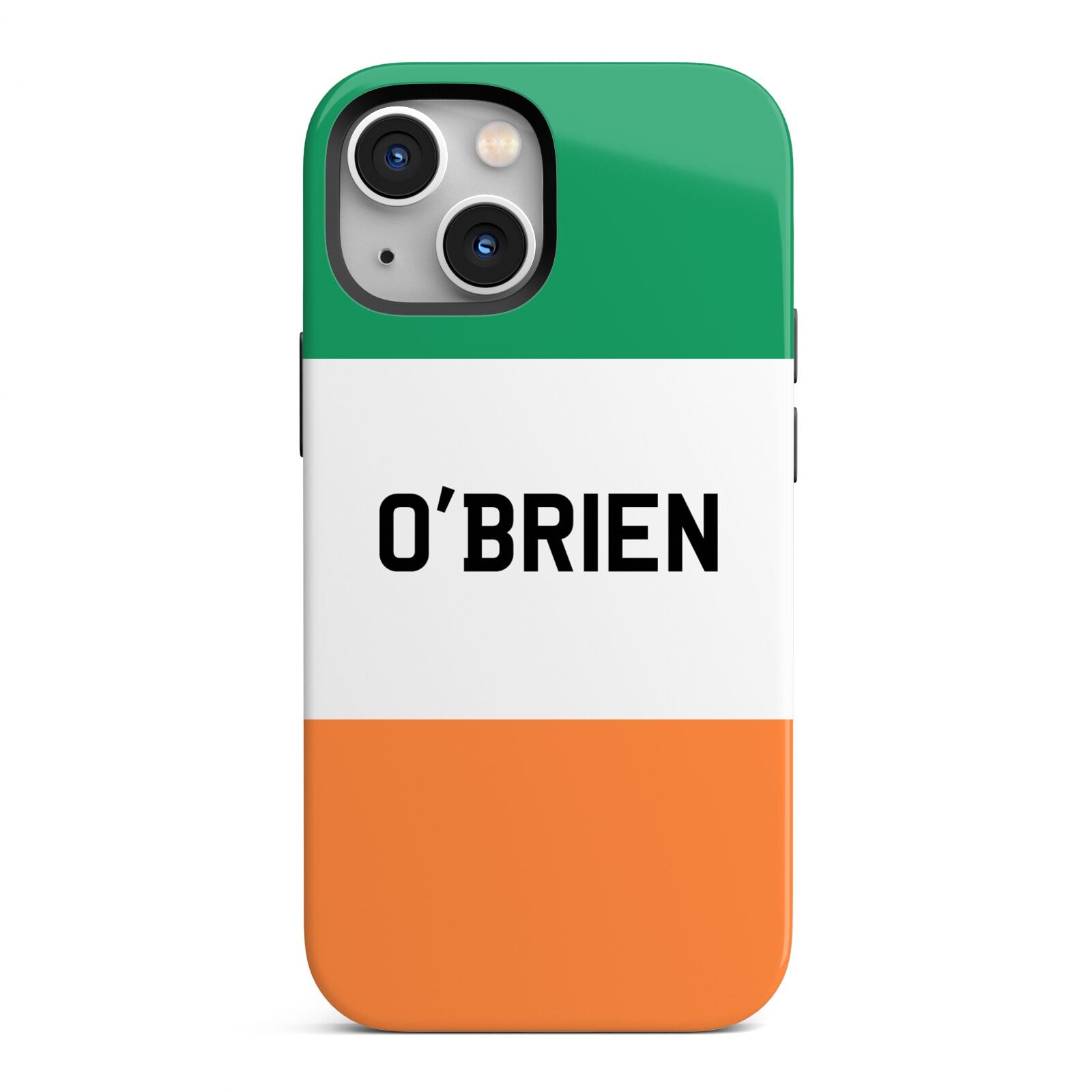 Irish Flag Personalised Name iPhone 13 Mini Full Wrap 3D Tough Case