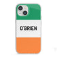 Irish Flag Personalised Name iPhone 13 Mini TPU Impact Case with White Edges